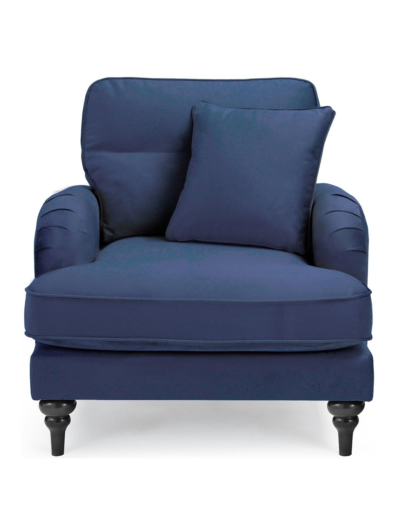 Image 2 of 7 of The Very Collection Victoria Fabric Armchair - Navy - FSC&reg; Certified