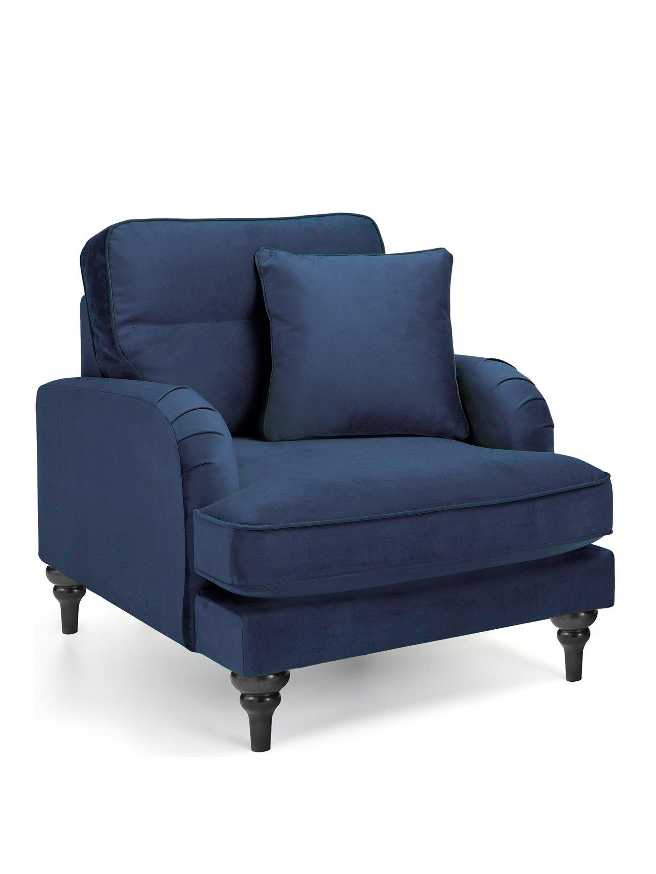 Image 3 of 7 of The Very Collection Victoria Fabric Armchair - Navy - FSC&reg; Certified