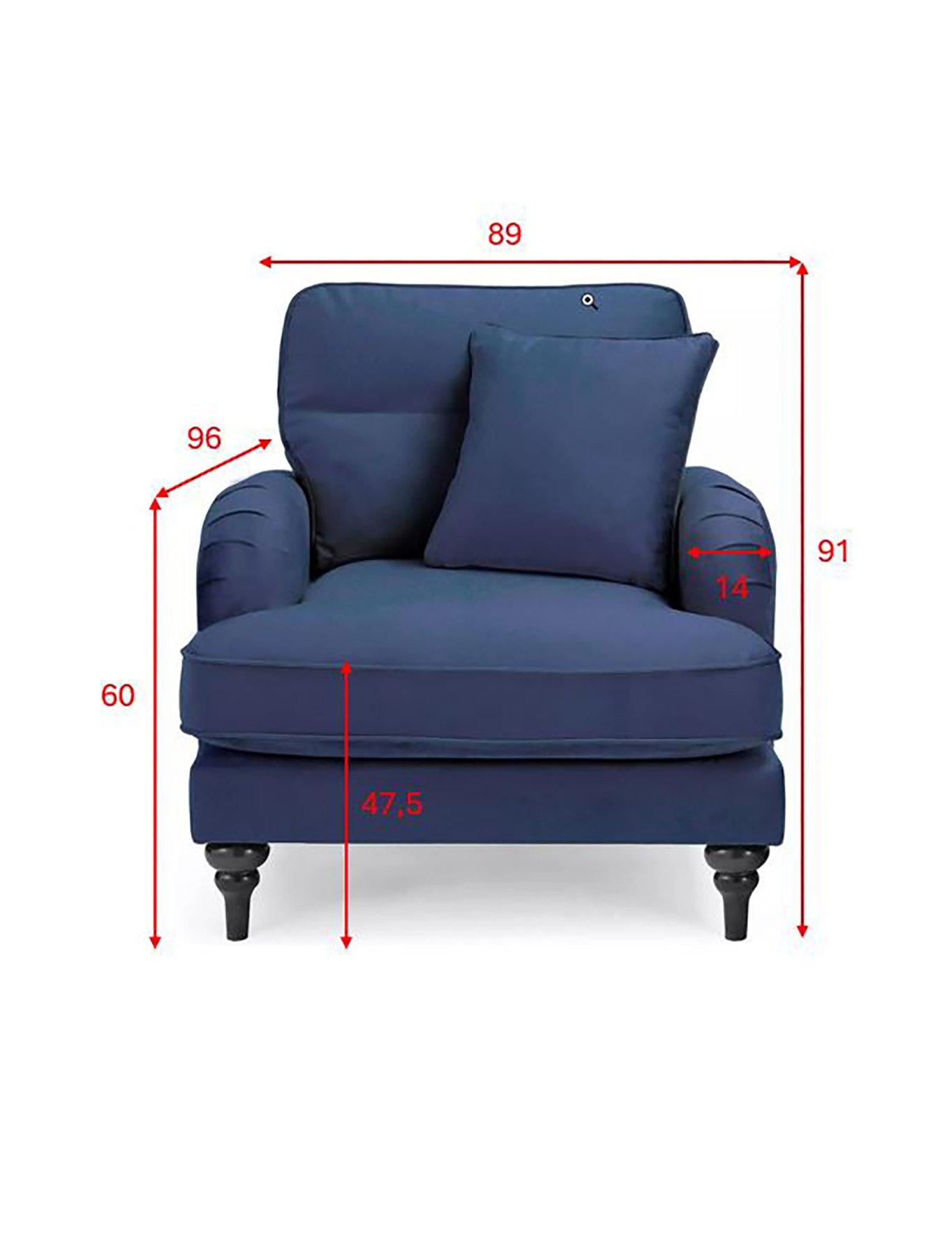 Image 6 of 7 of The Very Collection Victoria Fabric Armchair - Navy - FSC&reg; Certified