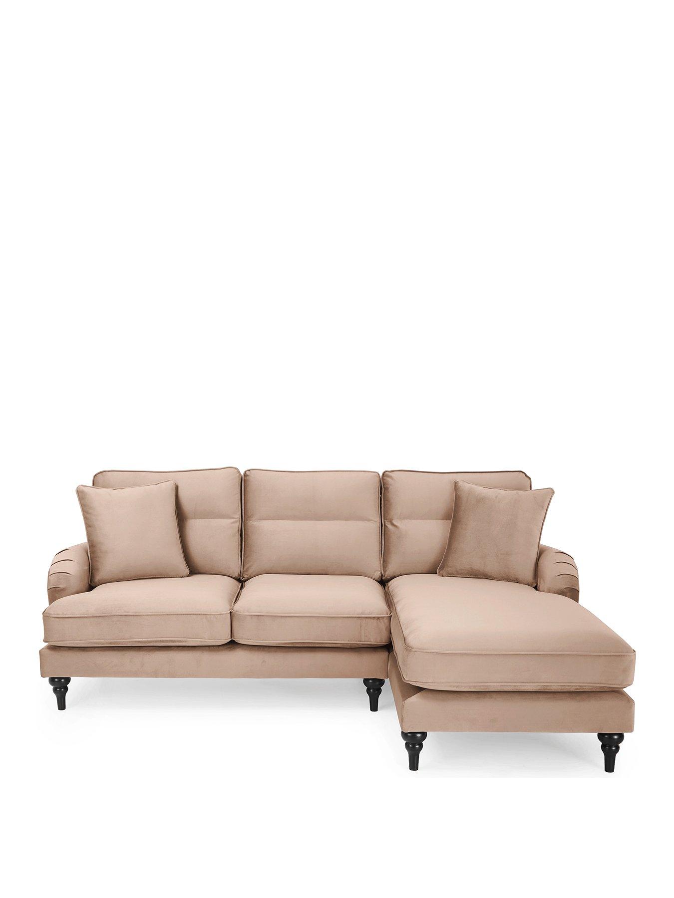 Image 2 of 7 of Very Home Victoria Right Hand Fabric 3 Seater Chaise Sofa - Mink - FSC&reg; Certified