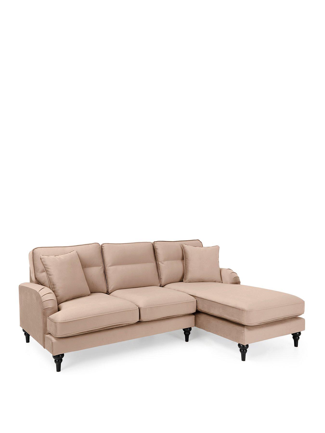 Image 3 of 7 of Very Home Victoria Right Hand Fabric 3 Seater Chaise Sofa - Mink - FSC&reg; Certified