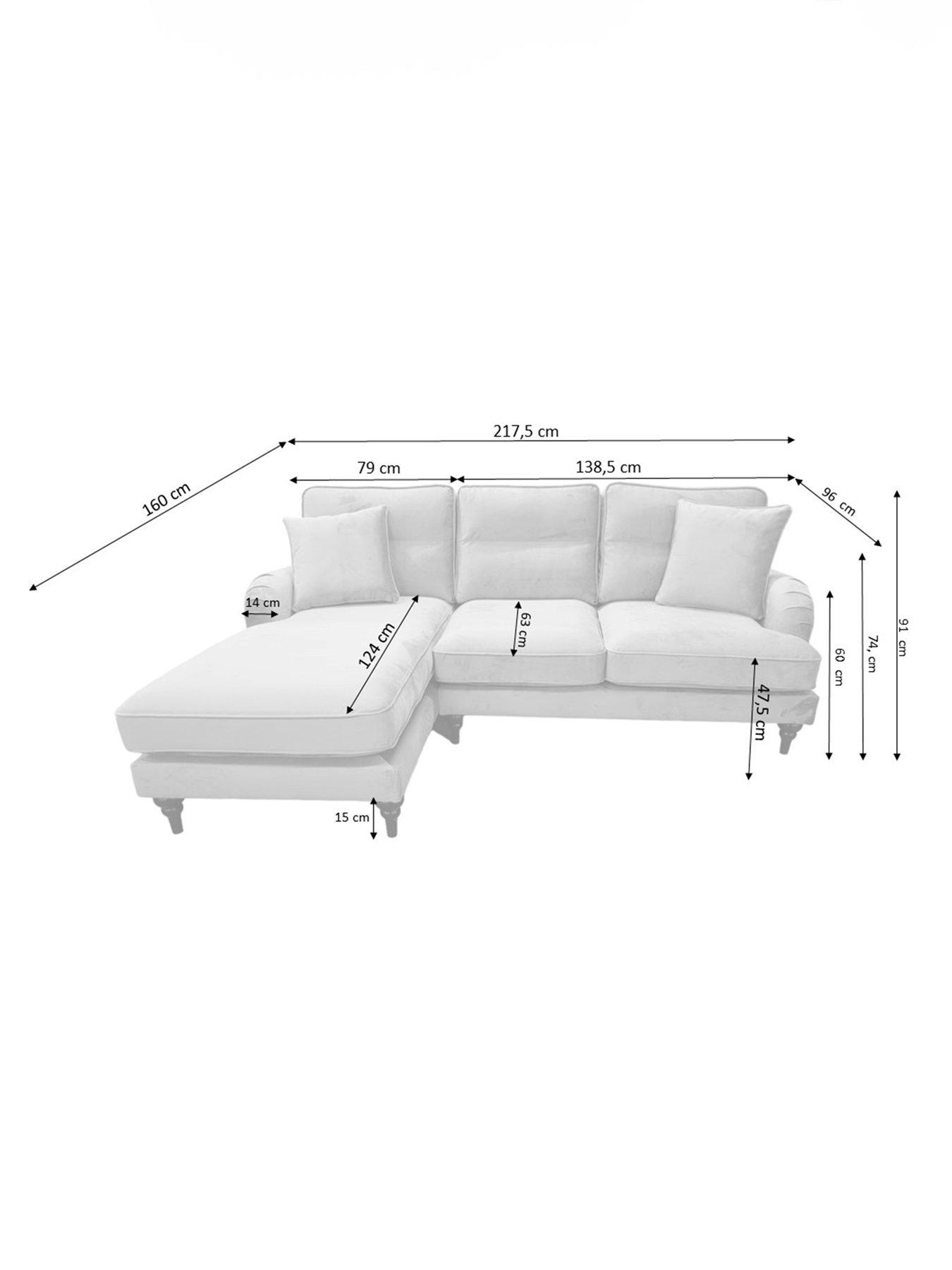 Image 6 of 7 of Very Home Victoria Right Hand Fabric 3 Seater Chaise Sofa - Mink - FSC&reg; Certified