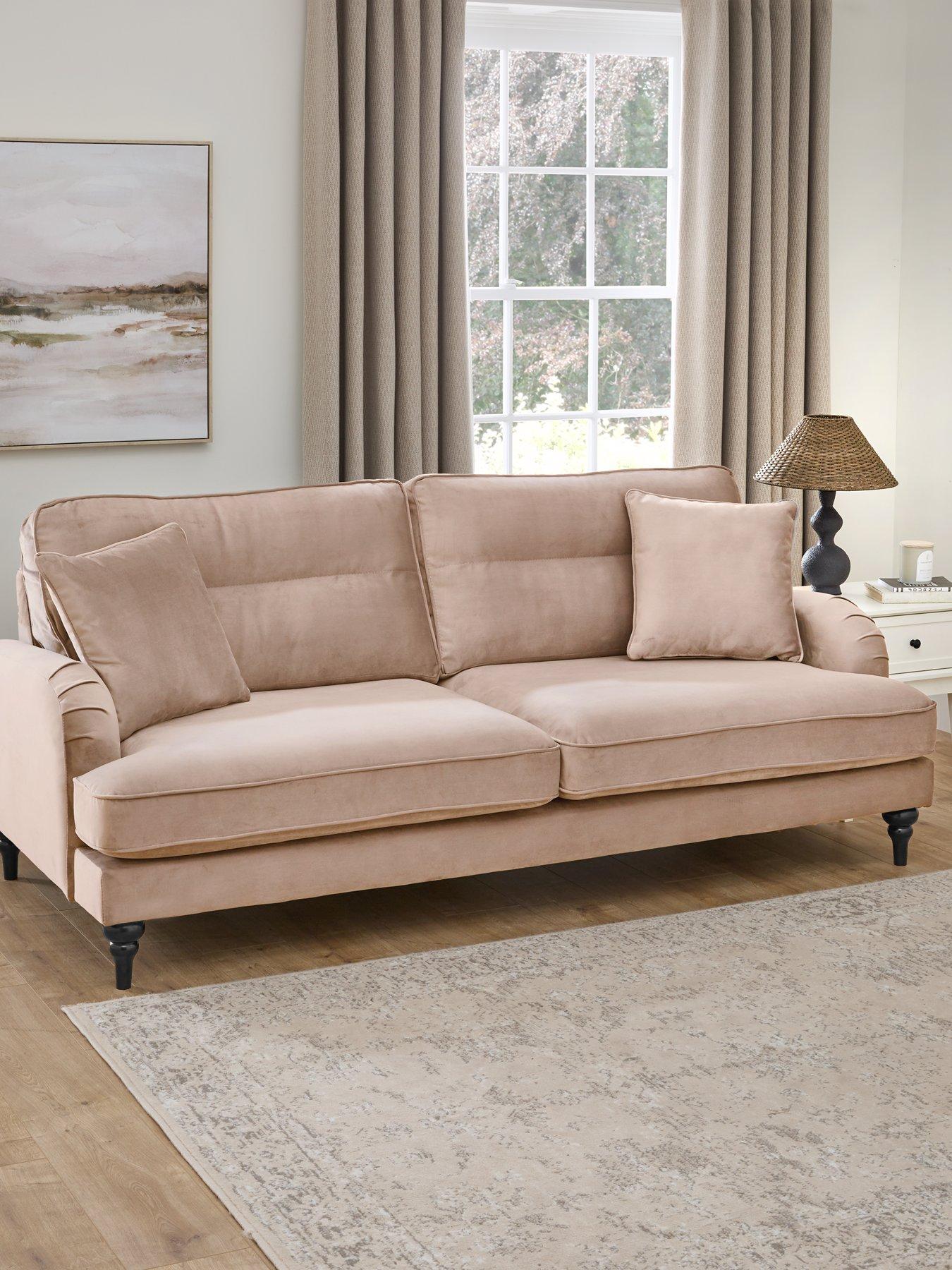 Very Home Victoria 4 Seater Fabric Sofa - Mink - FSC® Certified