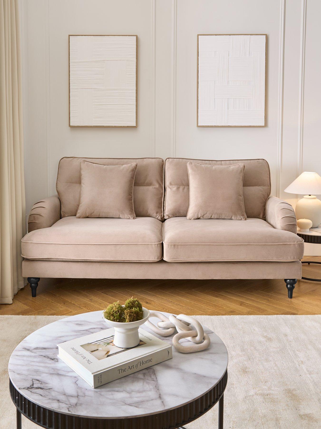 The Very Collection Victoria 3 Seater Fabric Sofa - Mink - FSC® Certified