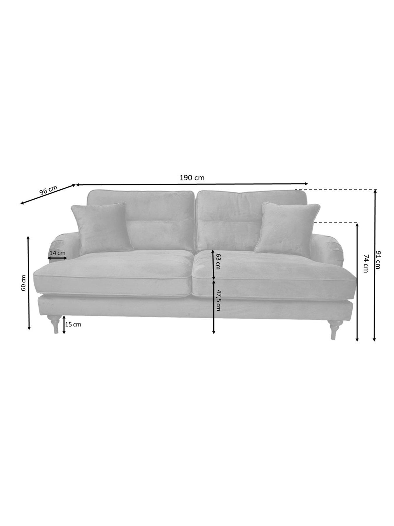 Image 6 of 7 of Very Home Victoria 3 Seater Fabric Sofa - Mink&nbsp;- FSC&reg; Certified