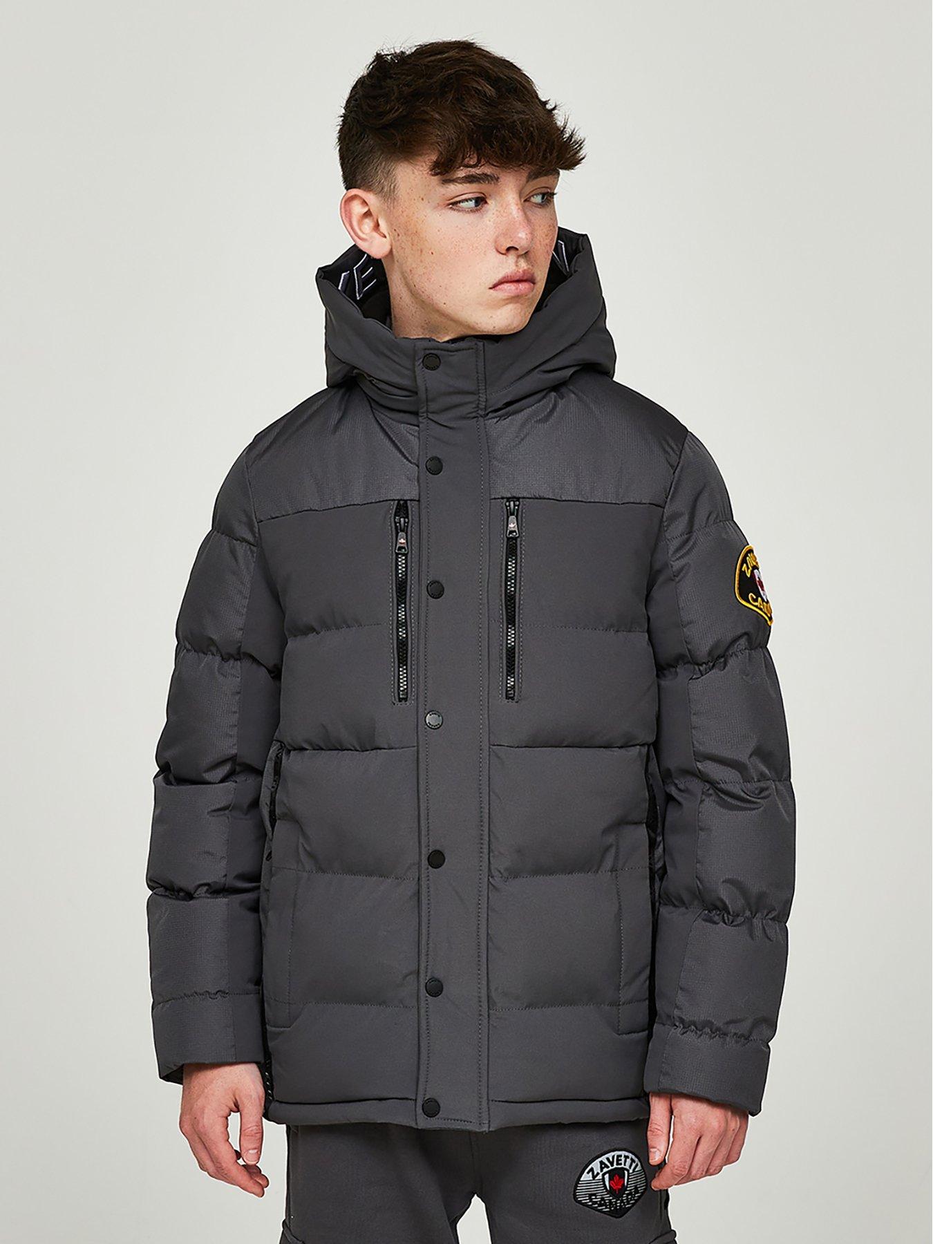 Zavetti Canada Junior Raffino Puffer Jacket Grey littlewoods