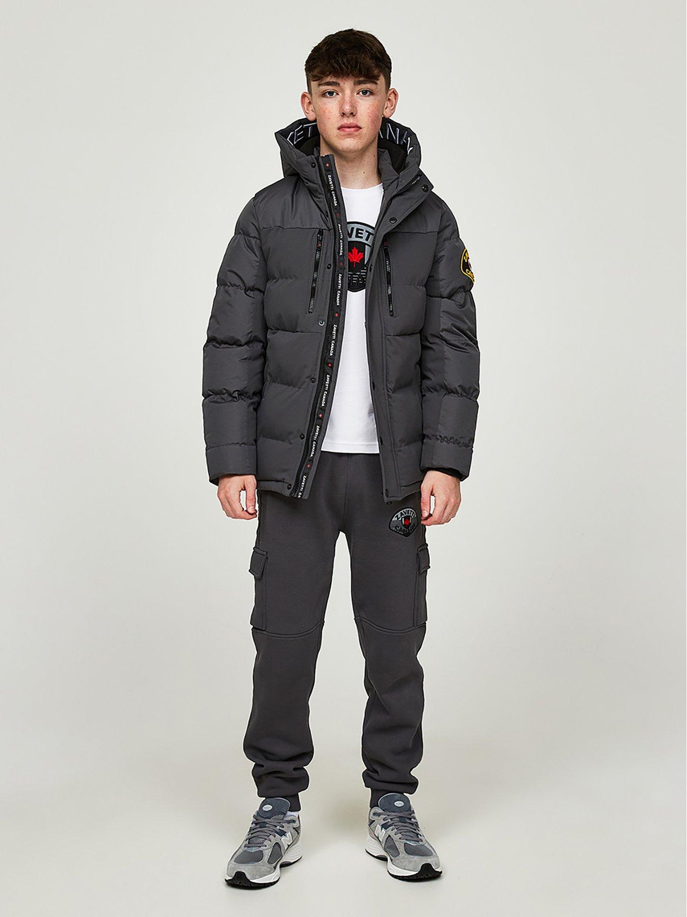  image of zavetti-canada-junior-raffino-puffer-jacket-grey