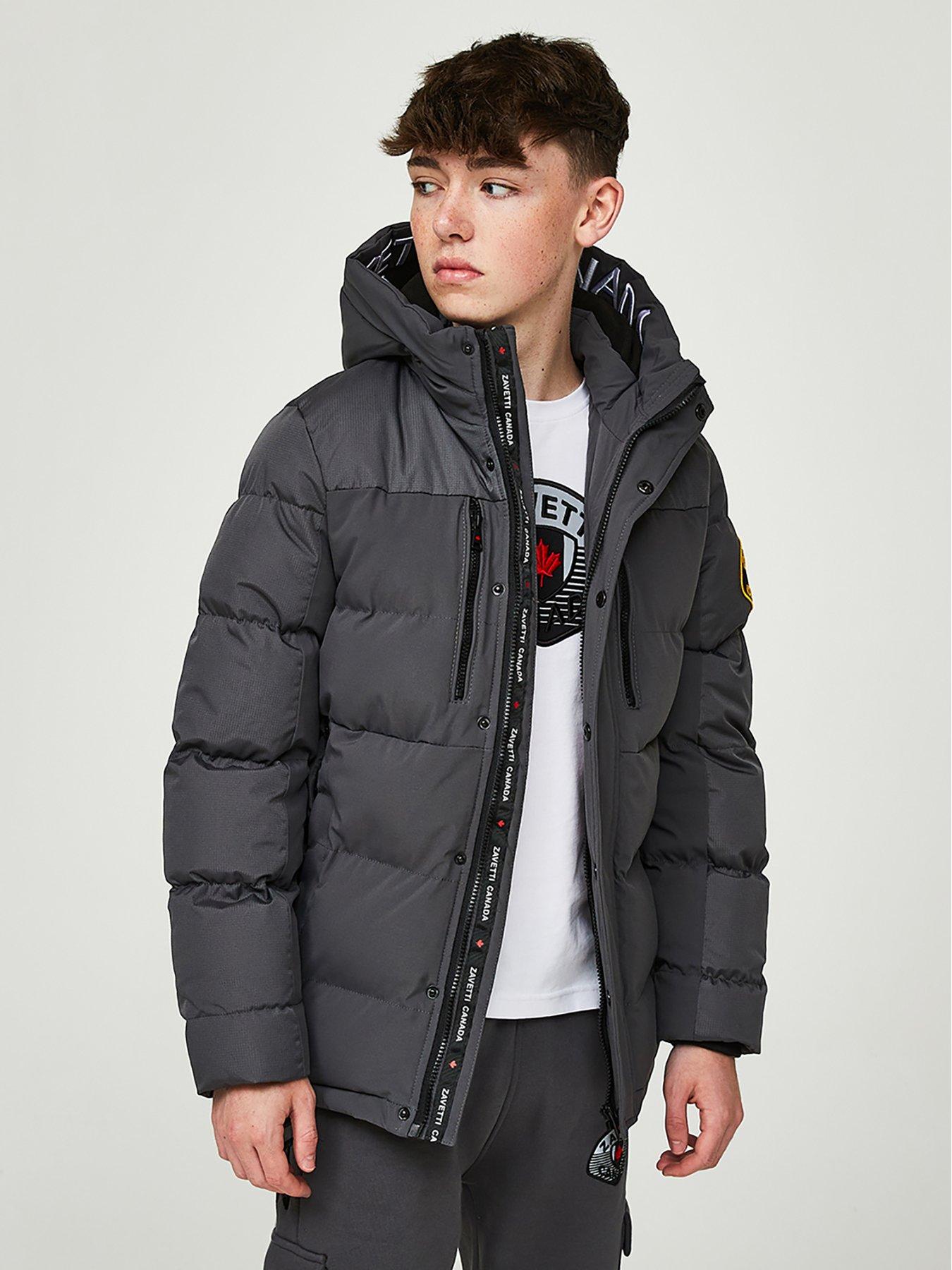  image of zavetti-canada-junior-raffino-puffer-jacket-grey