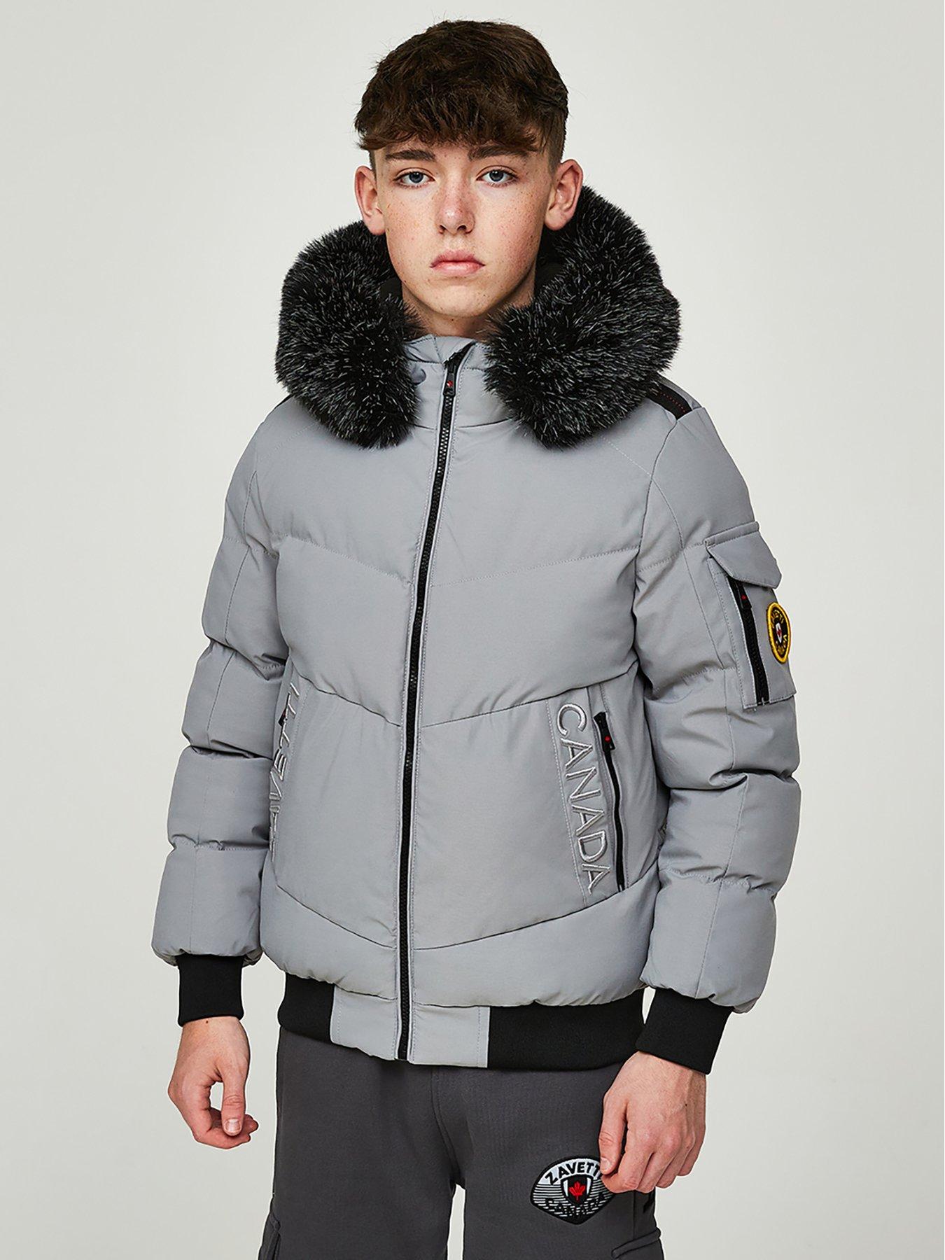 Zavetti Canada Junior Paranetti Bomber Jacket - Grey | Littlewoods