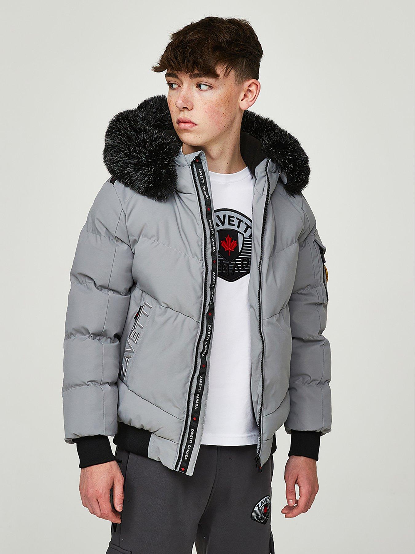 Zavetti Canada Junior Paranetti Bomber Jacket - Grey | Littlewoods