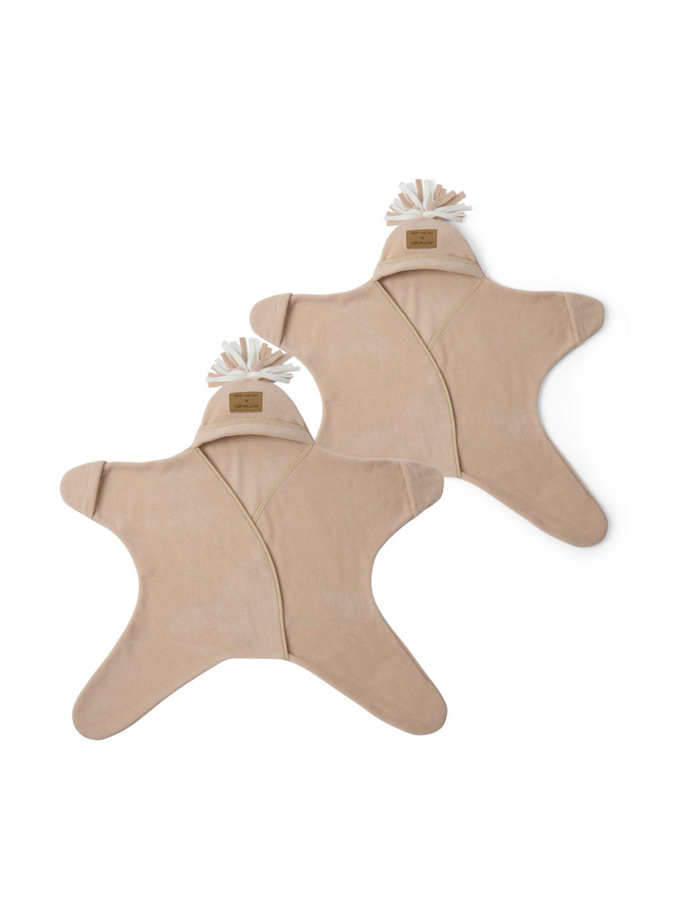 undefined Star Fleece Baby Wrap 2 Pack 0-6 and 6-12 months Bundle - Oatmeal