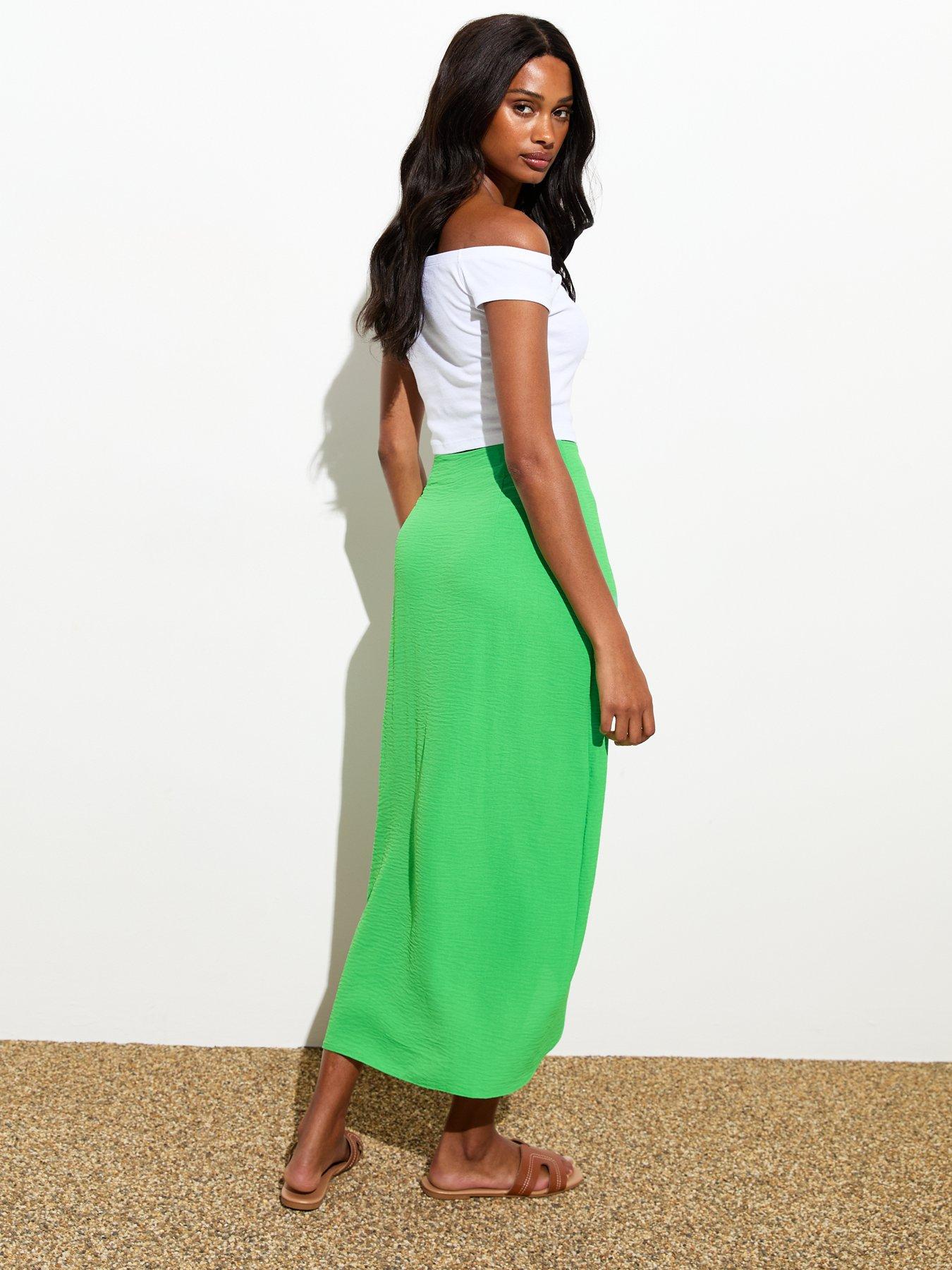 New Look Green Sarong Midi Skirt littlewoods