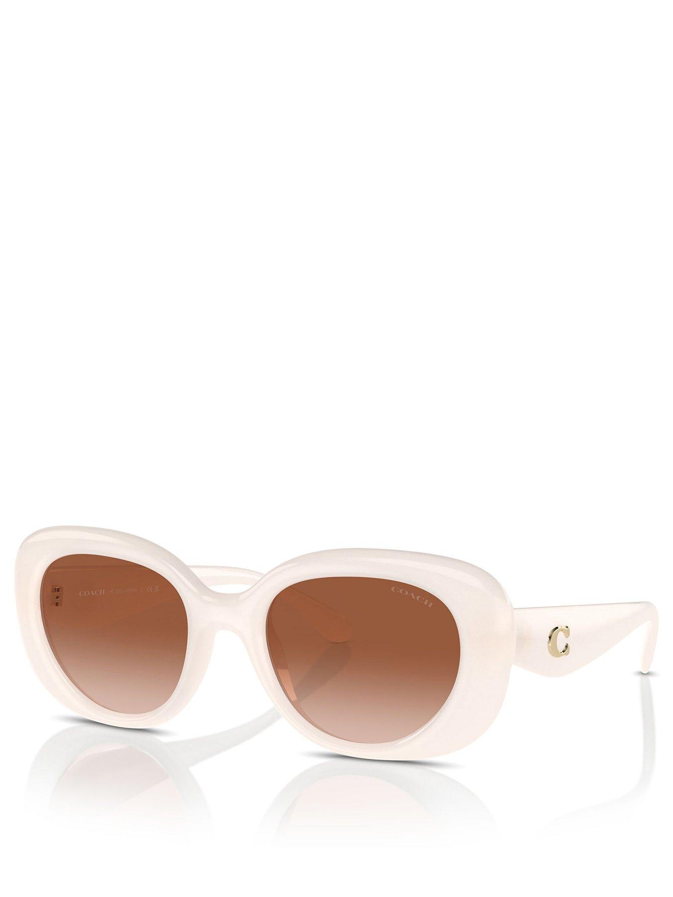 Image 1 of 4 of COACH Oval Sunglasses - White