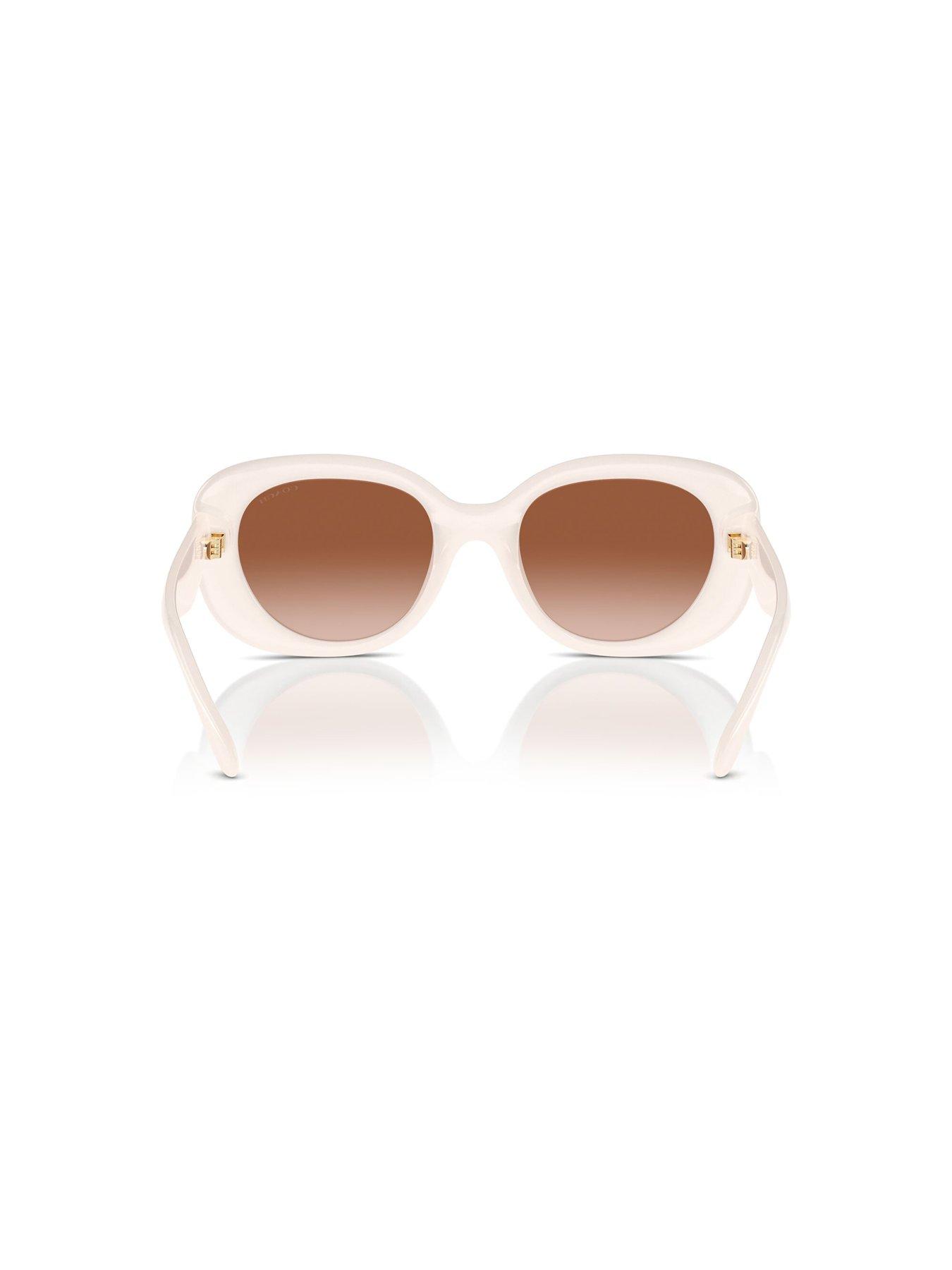 Image 4 of 4 of COACH Oval Sunglasses - White