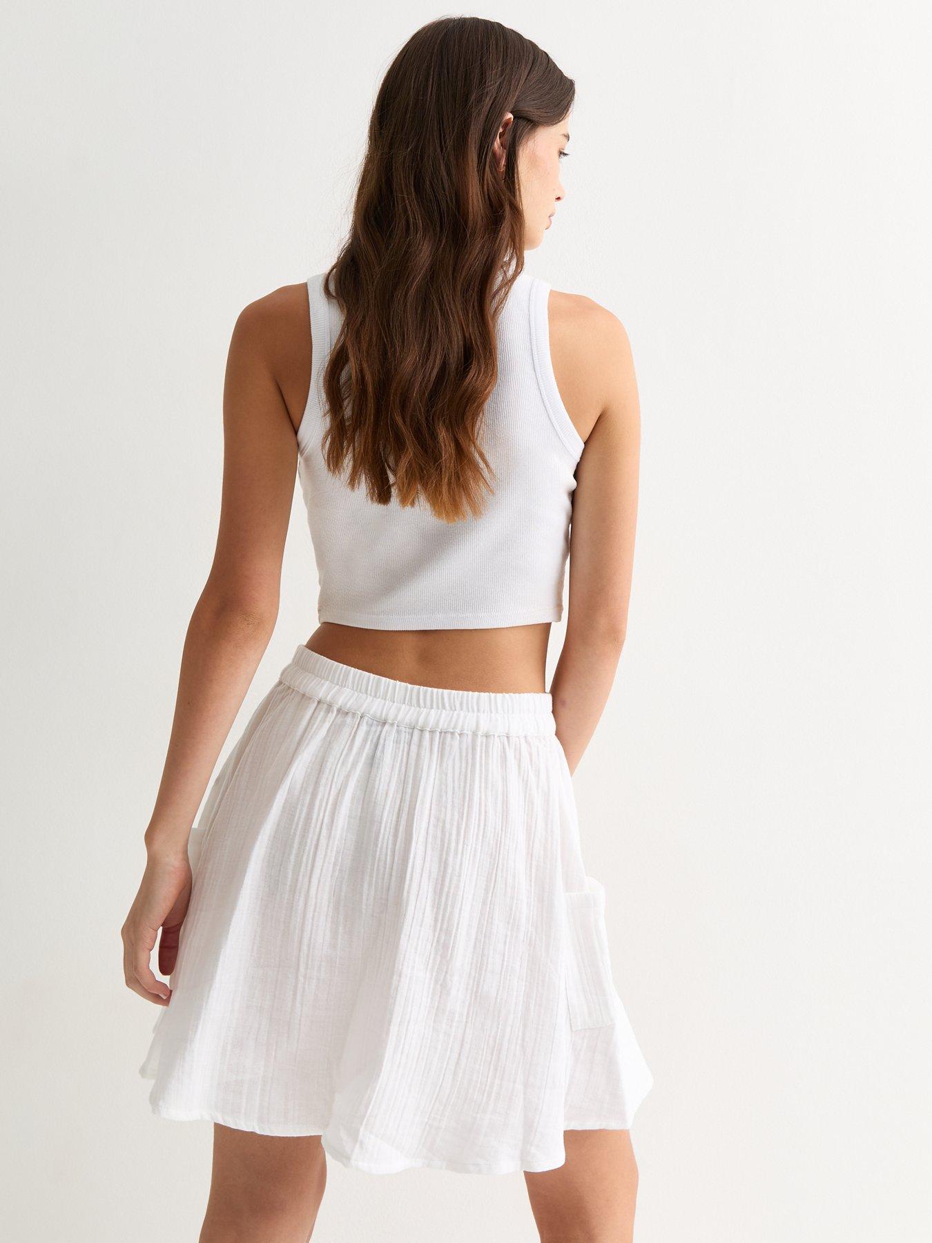 New look white mini skirt best sale