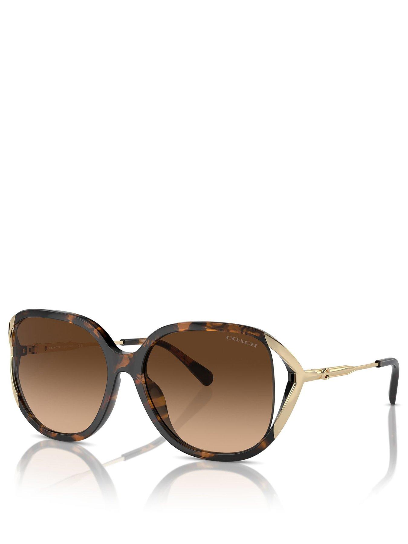 Image 1 of 4 of COACH Gradient Tint Tortoise Sunglasses - Brown