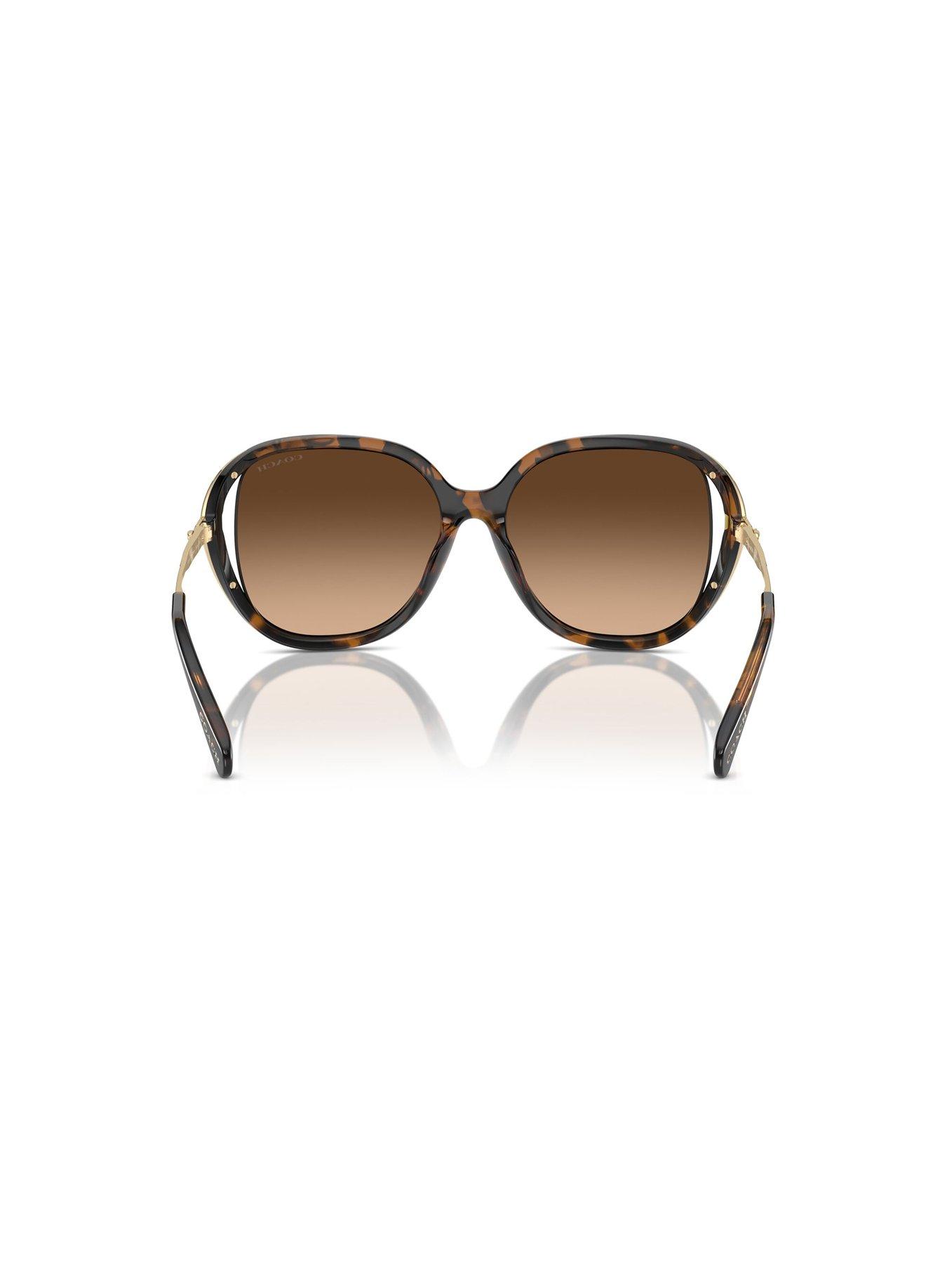 Image 4 of 4 of COACH Gradient Tint Tortoise Sunglasses - Brown