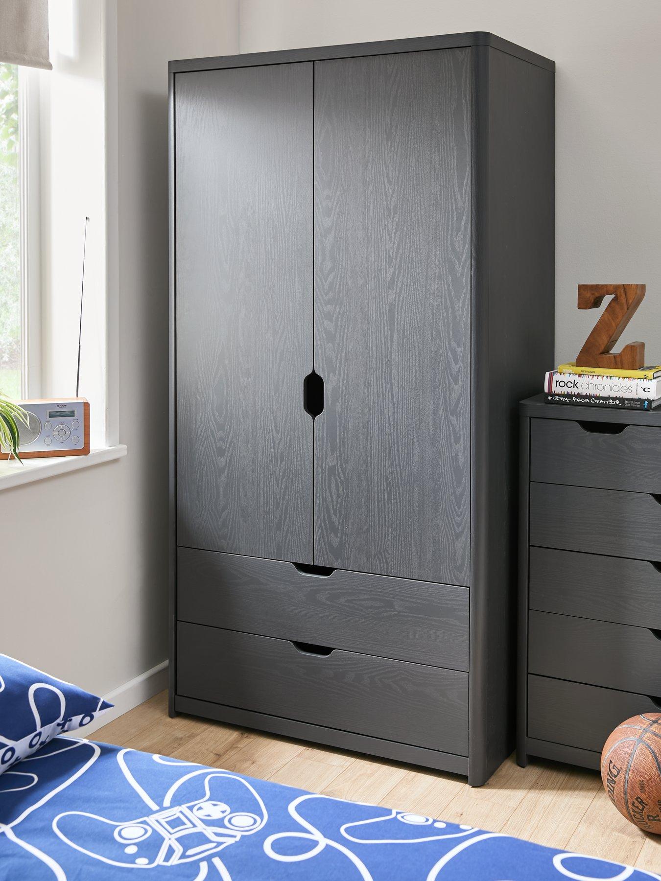 The Very Collection Aspen 2 Door, 2 Drawer Wardrobe - Dark Grey Oak Effect