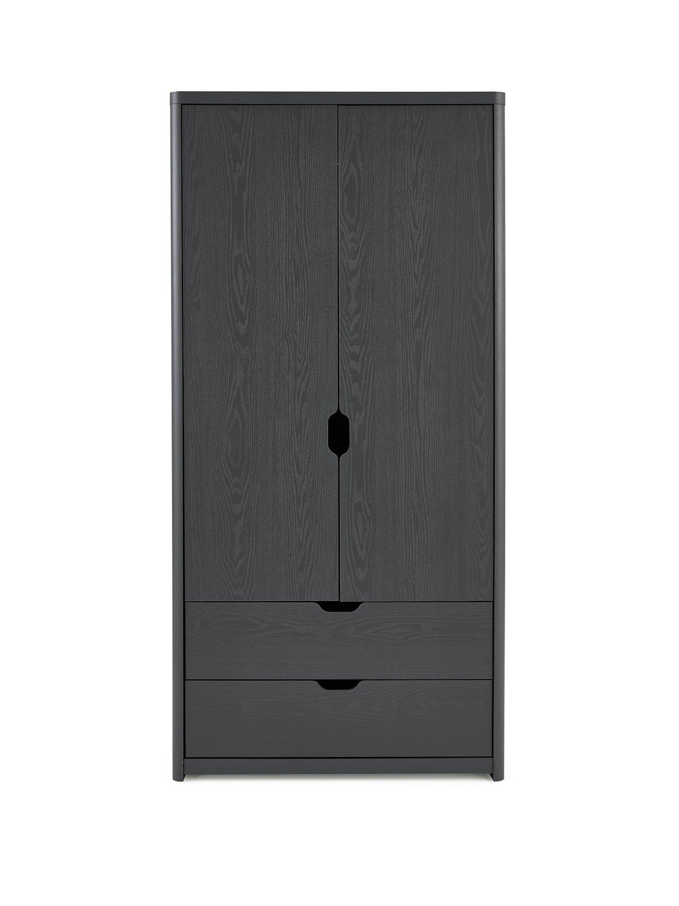 Image 2 of 6 of The Very Collection Aspen 2 Door,&nbsp;2 Drawer Wardrobe - Dark Grey Oak Effect