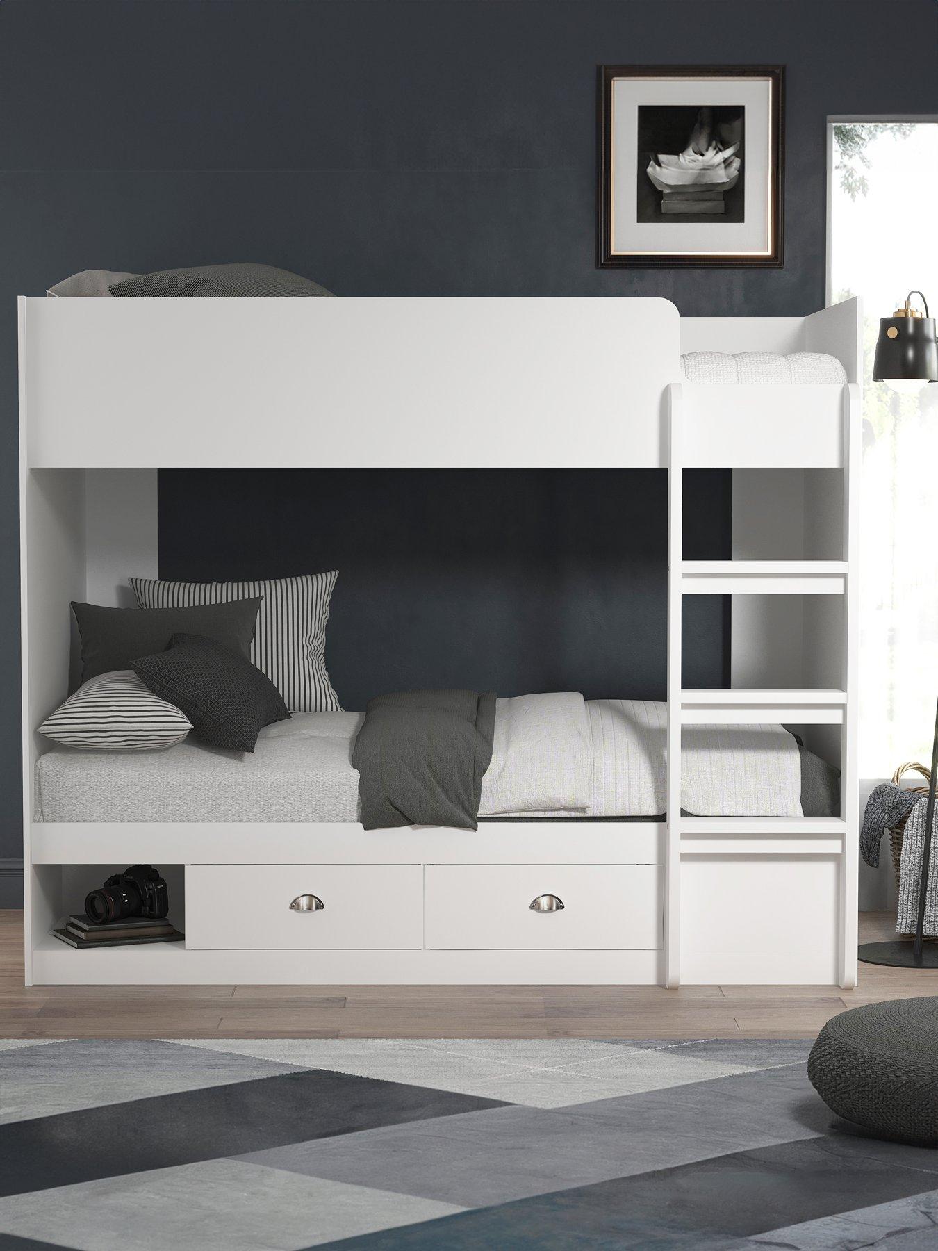 Image 1 of 7 of The Very Collection Atlanta Storage Bunk Bed with Mattress Options (Buy &amp; SAVE!) - White
