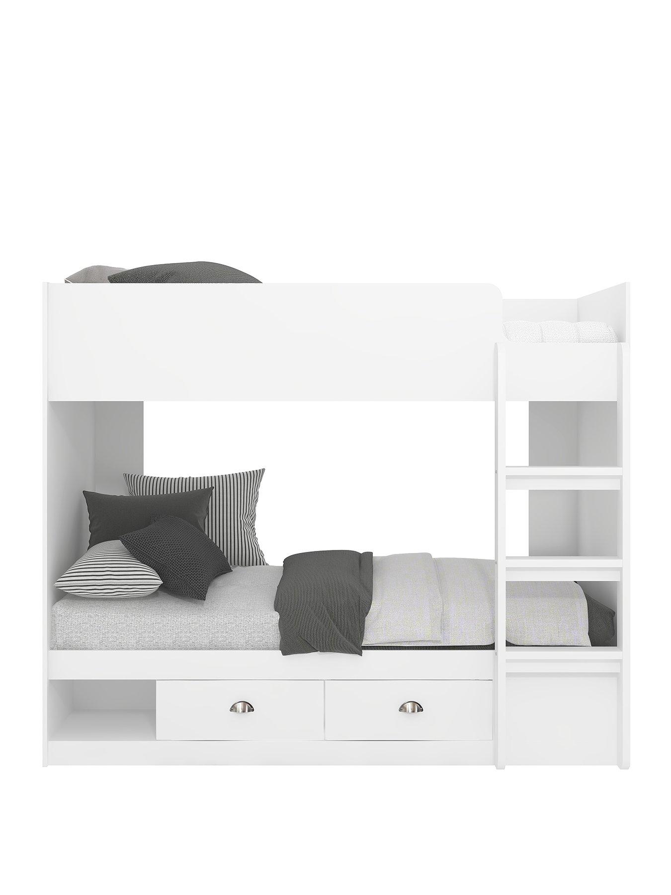 Image 2 of 7 of The Very Collection Atlanta Storage Bunk Bed with Mattress Options (Buy &amp; SAVE!) - White