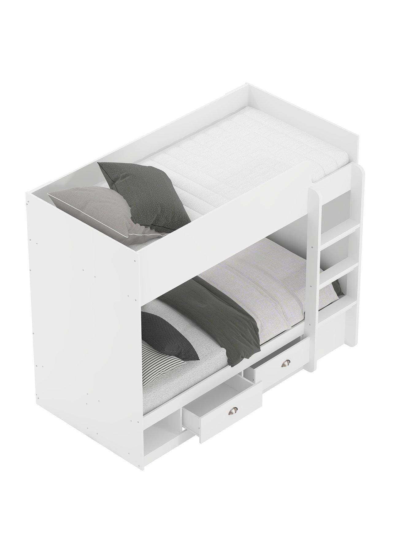 Image 3 of 7 of The Very Collection Atlanta Storage Bunk Bed with Mattress Options (Buy &amp; SAVE!) - White