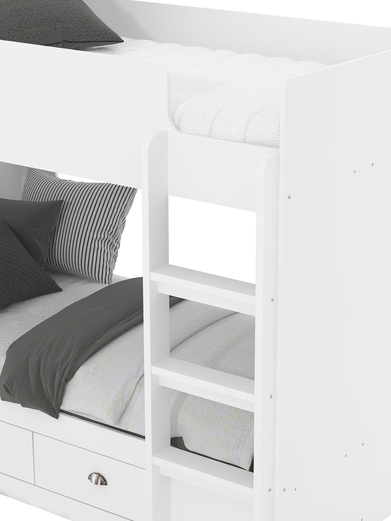 Image 4 of 7 of The Very Collection Atlanta Storage Bunk Bed with Mattress Options (Buy &amp; SAVE!) - White