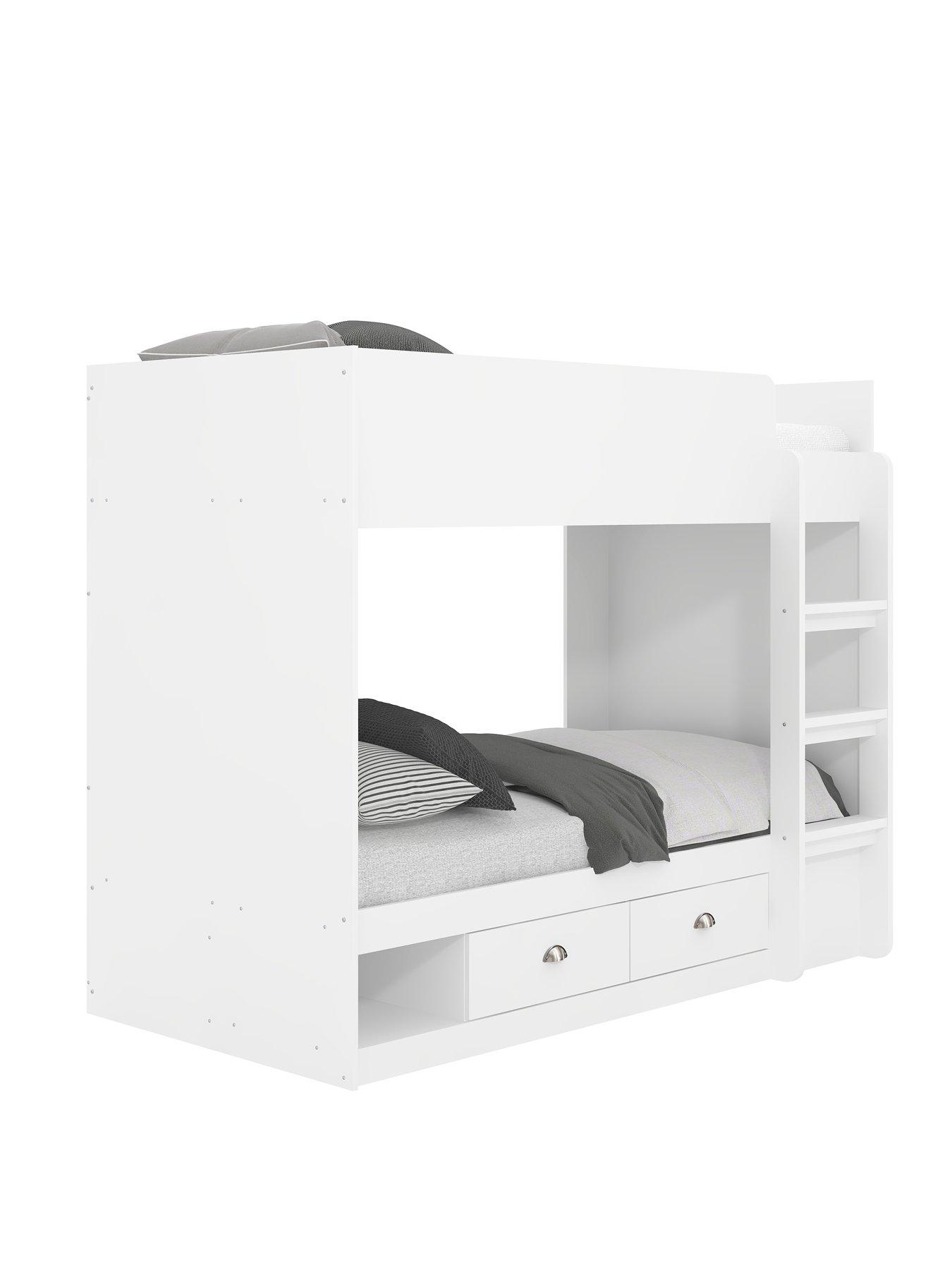 Image 5 of 7 of The Very Collection Atlanta Storage Bunk Bed with Mattress Options (Buy &amp; SAVE!) - White
