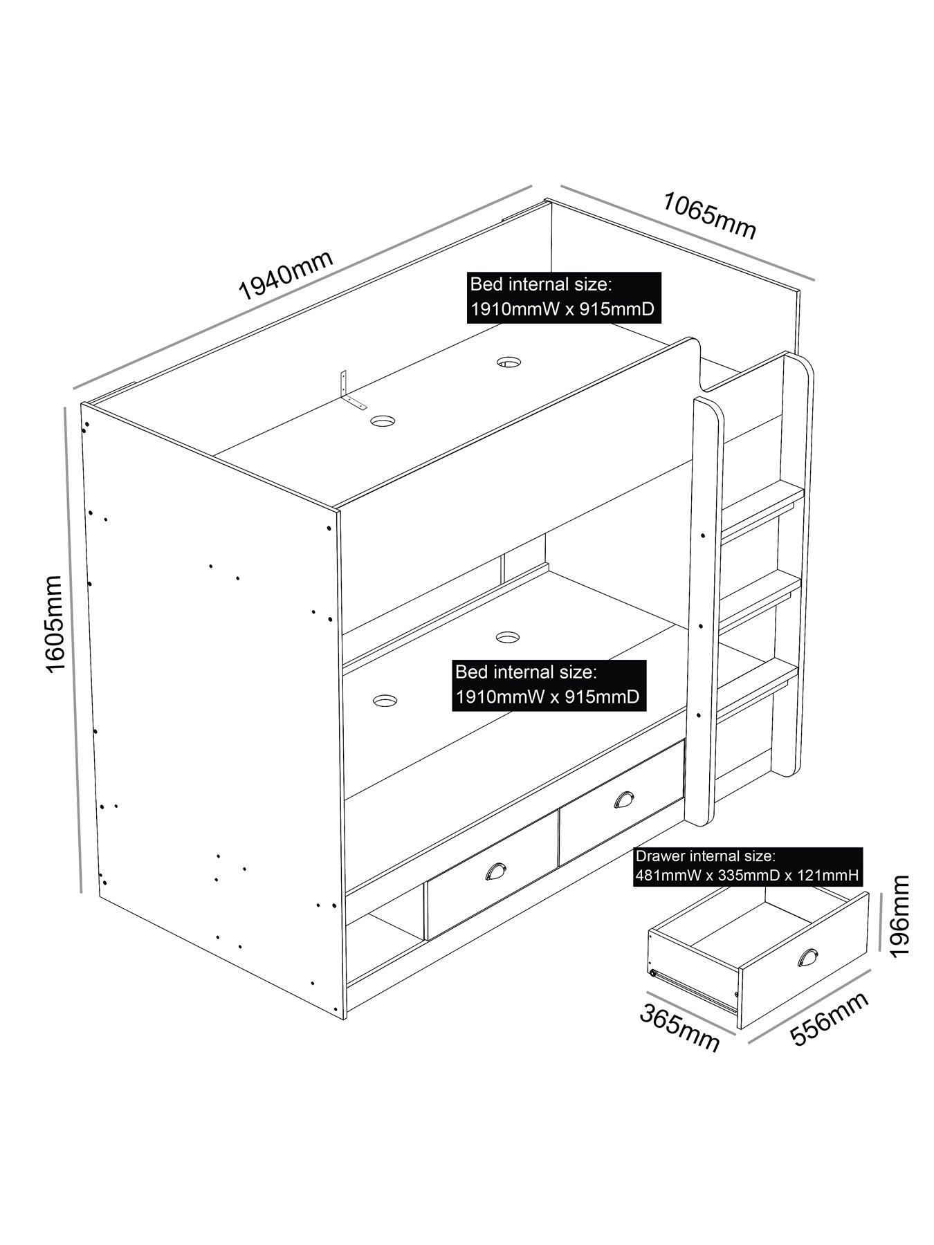 Image 7 of 7 of The Very Collection Atlanta Storage Bunk Bed with Mattress Options (Buy &amp; SAVE!) - White