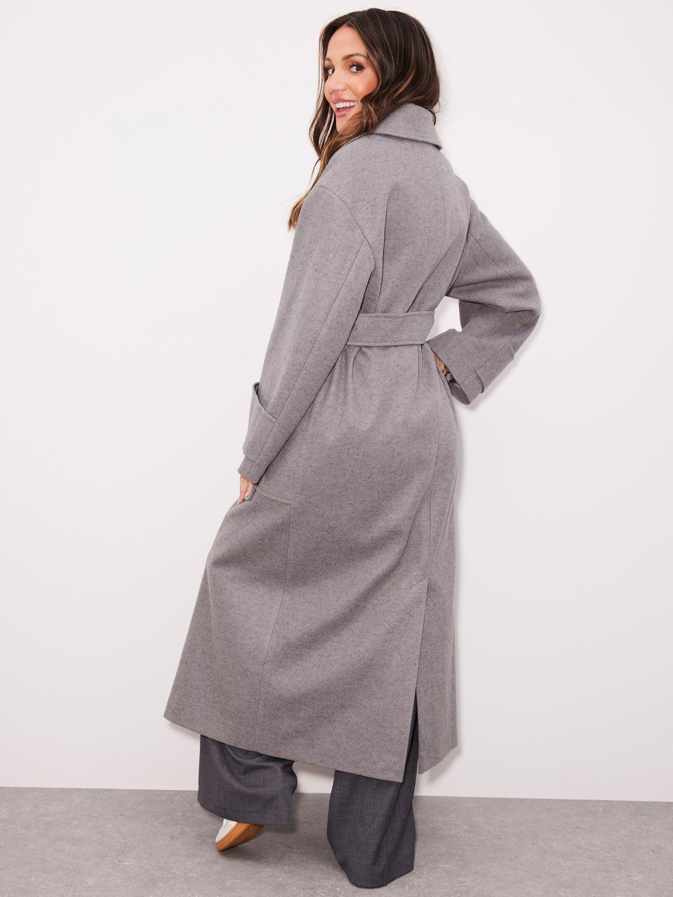 Michelle Keegan Premium Wool Blend Belted Slightly Oversized Tab