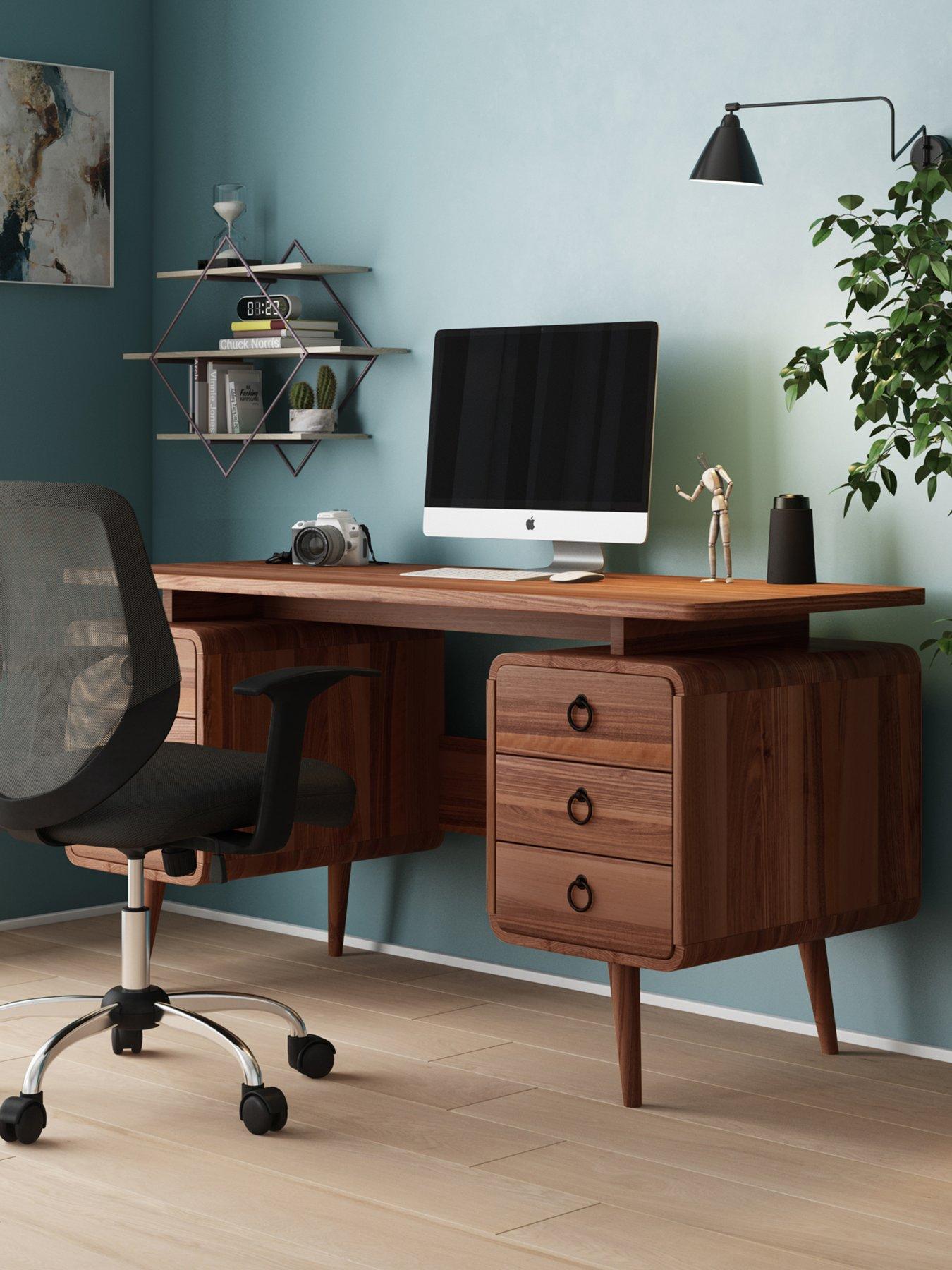 Alphason Soerset Desk, Wood, Walnut: Aazon.co.uk