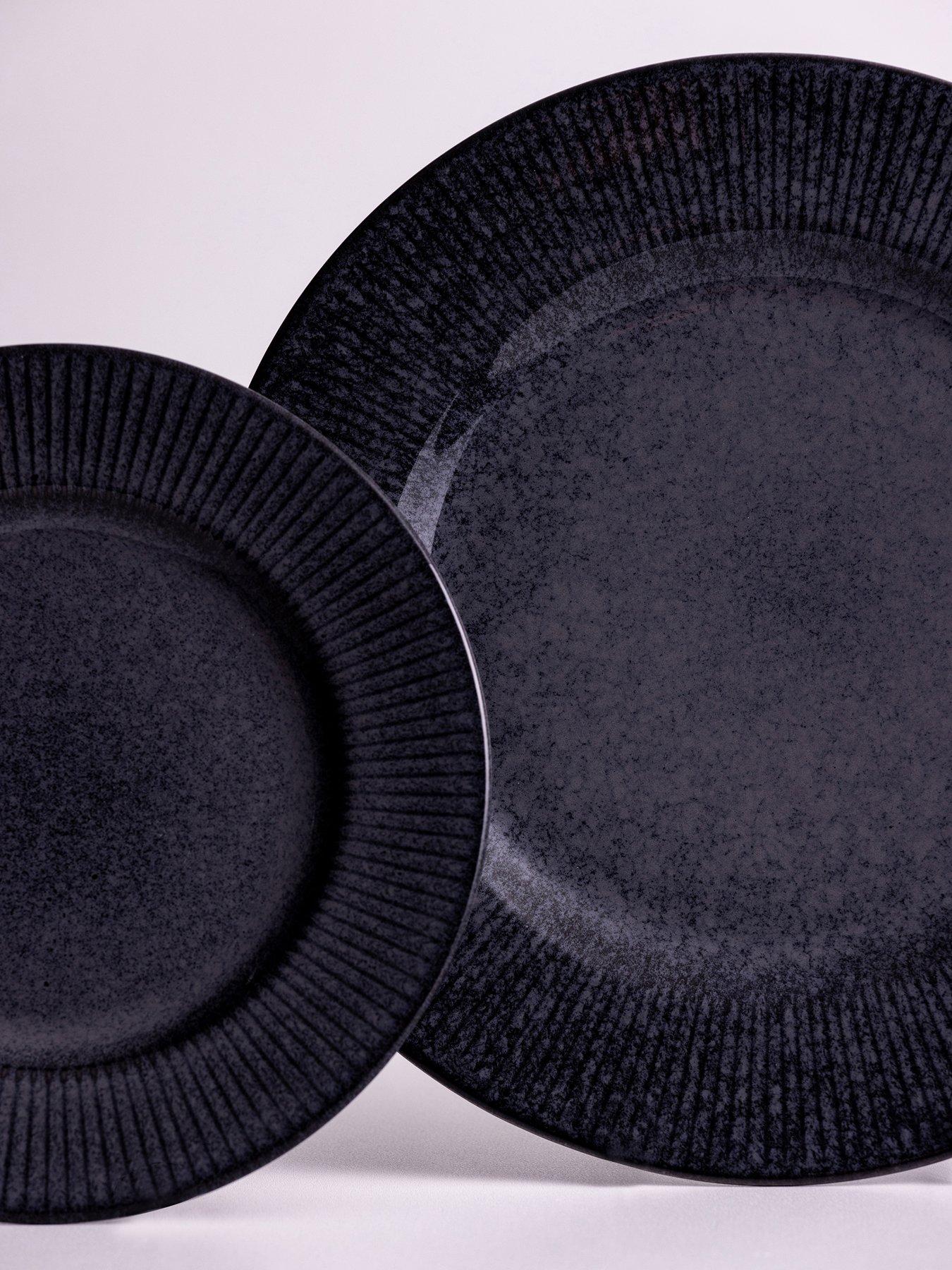  image of mason-cash-reactive-linear-set-of-4-dinner-plates-ndash-black