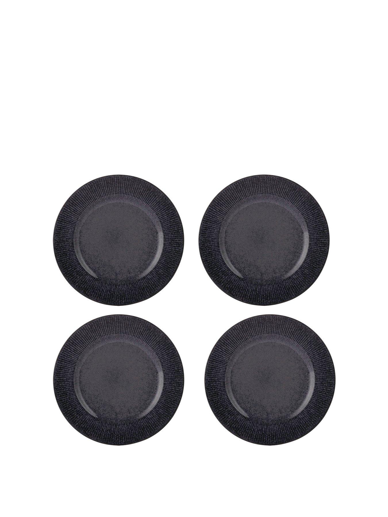  image of mason-cash-reactive-linear-set-of-4-dinner-plates-ndash-black