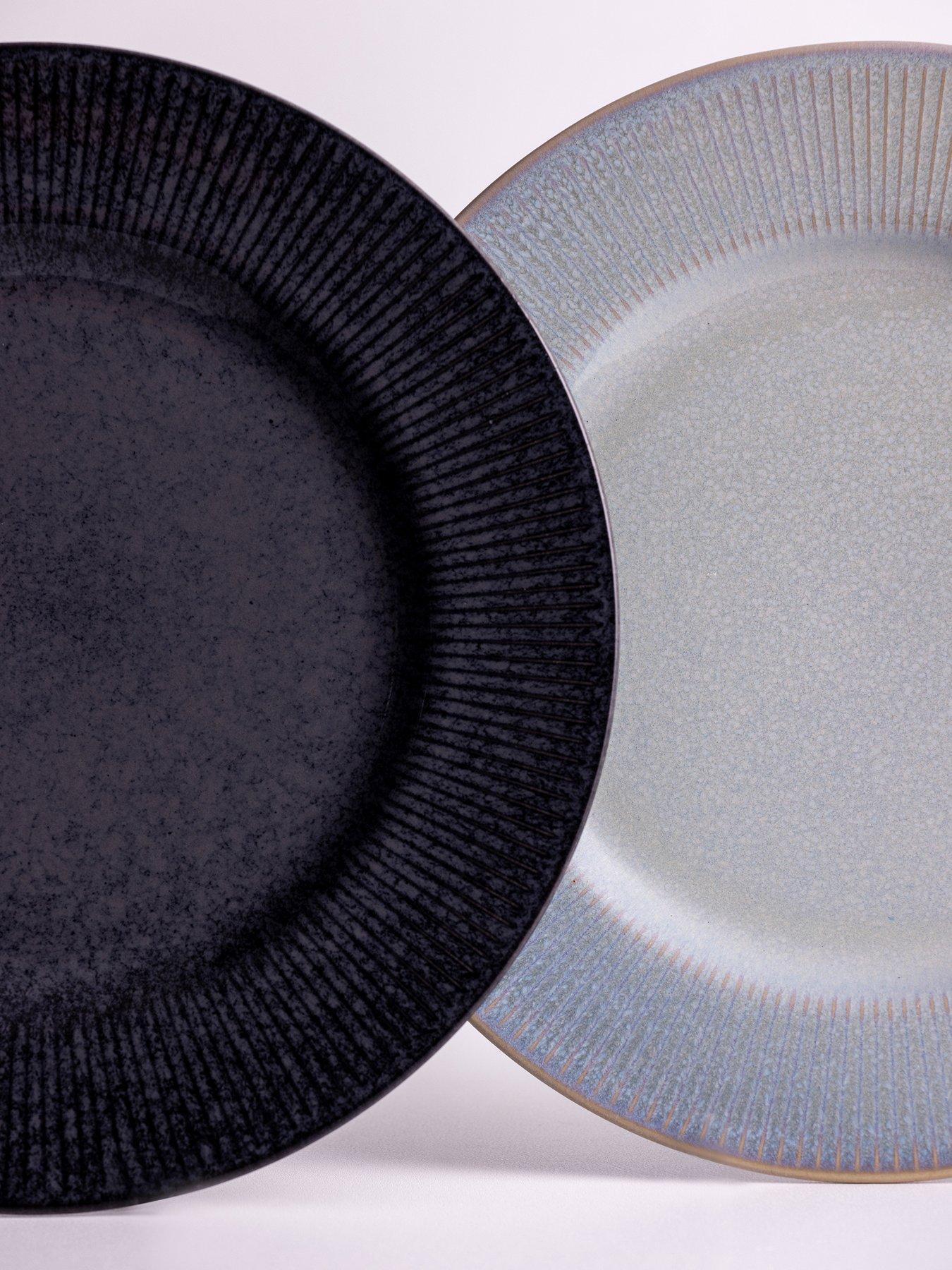  image of mason-cash-reactive-linear-set-of-4-dinner-plates-ndash-black