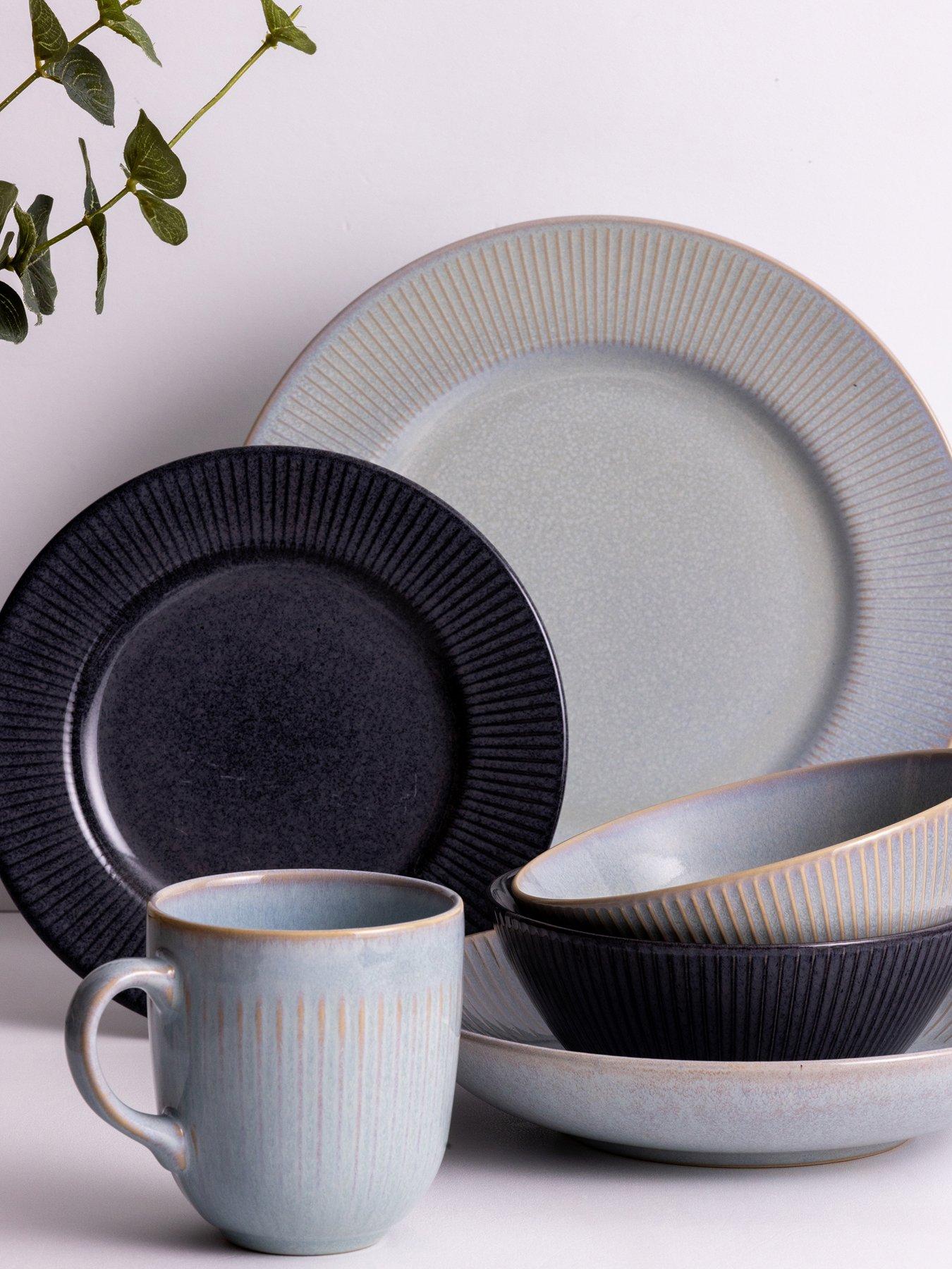  image of mason-cash-reactive-linear-set-of-4-dinner-plates-ndash-grey