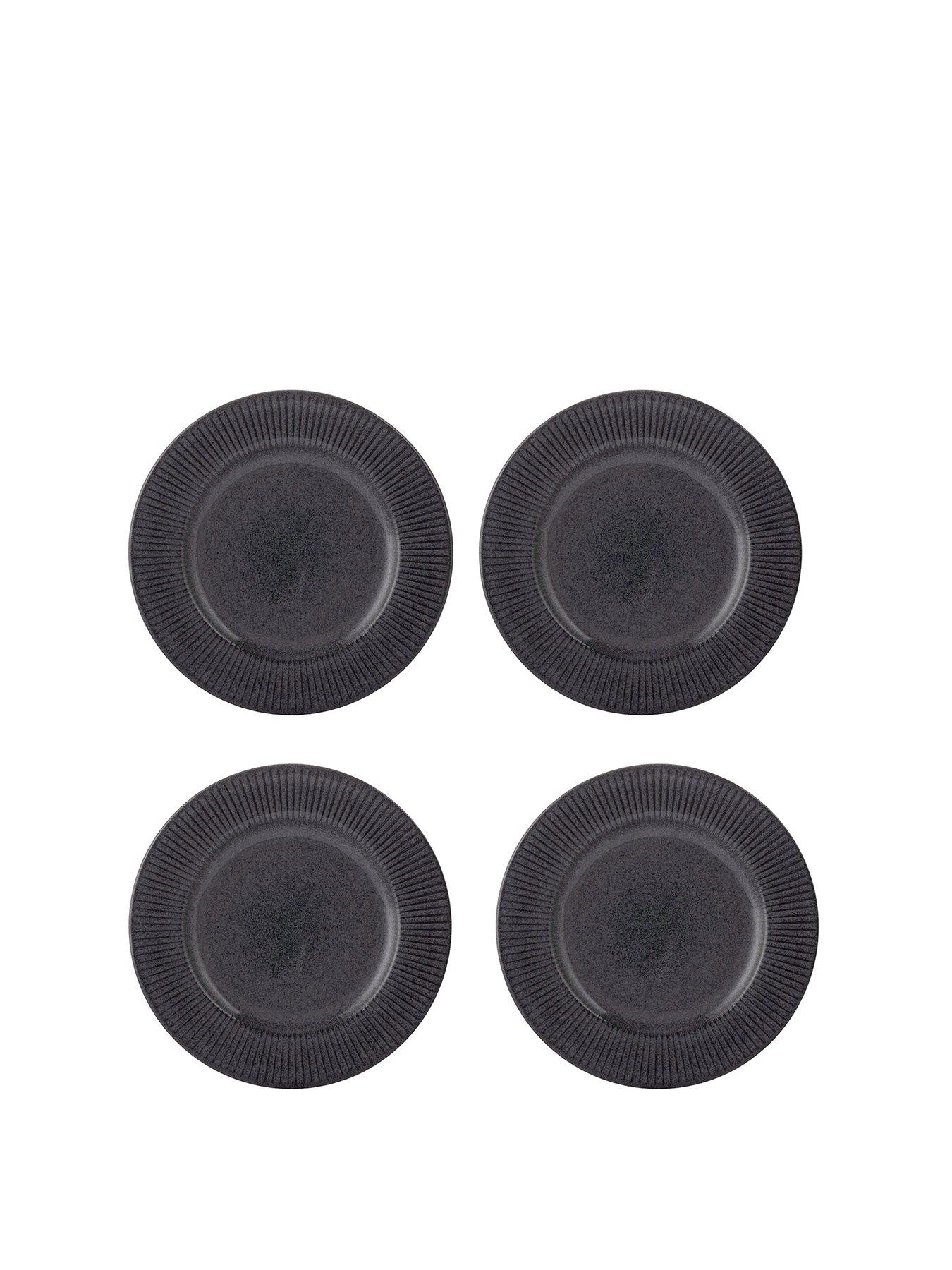  image of mason-cash-reactive-linear-set-of-4-side-plates-ndash-blacknbsp