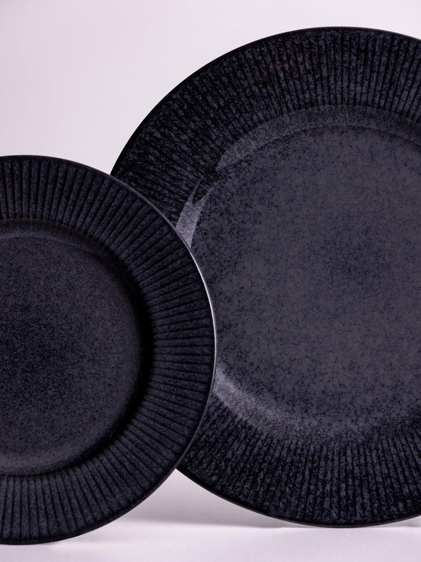  image of mason-cash-reactive-linear-set-of-4-side-plates-ndash-blacknbsp