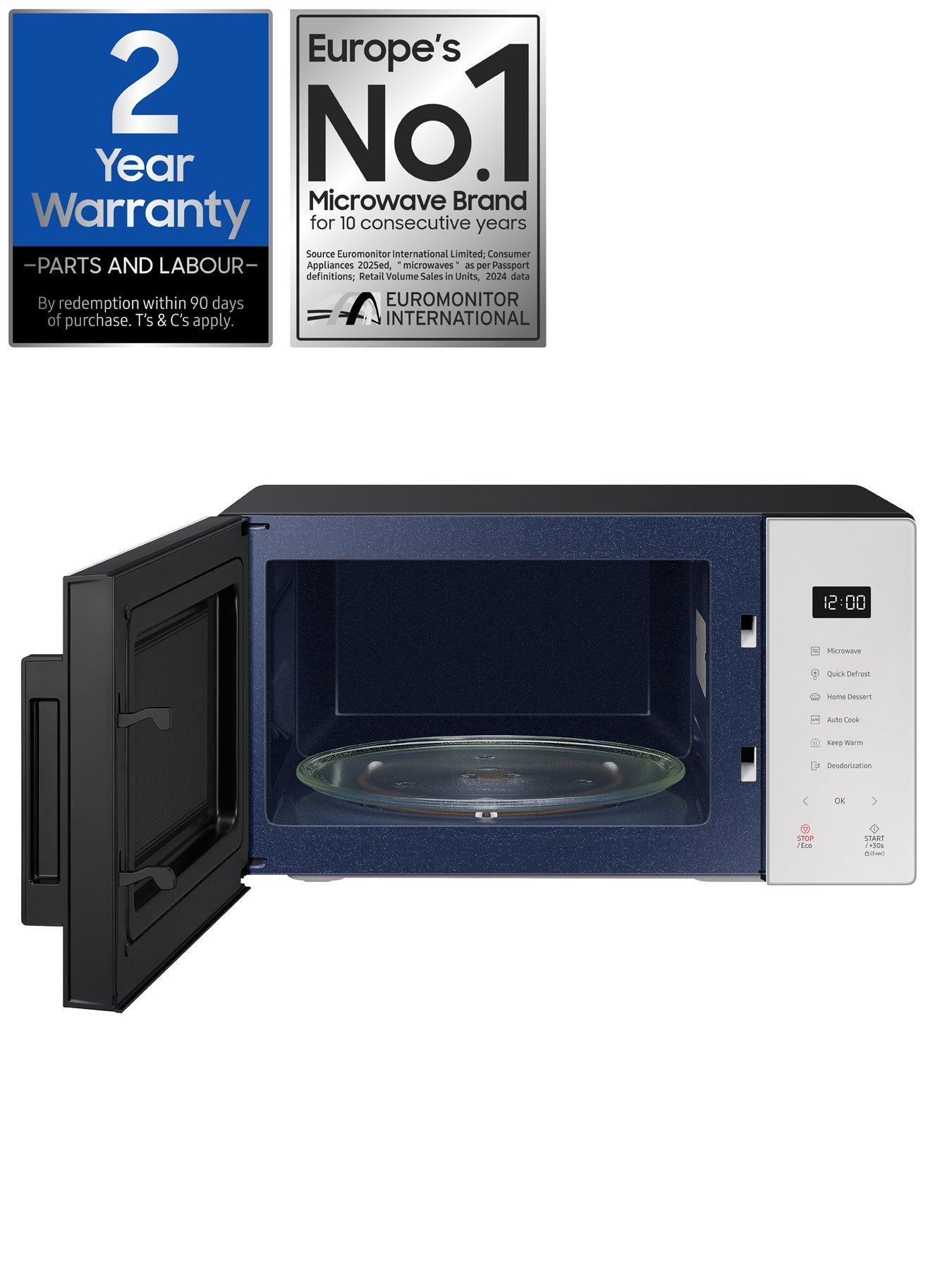  image of samsung-ms23t5018ageu-glass-front-23-litre-solo-microwave-slate-gray