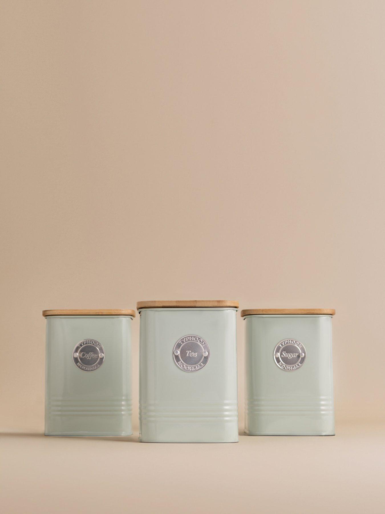 Image 1 of 4 of Typhoon Living Squircle Set of 3 Tea, Coffee, Sugar Canisters - Mint Green