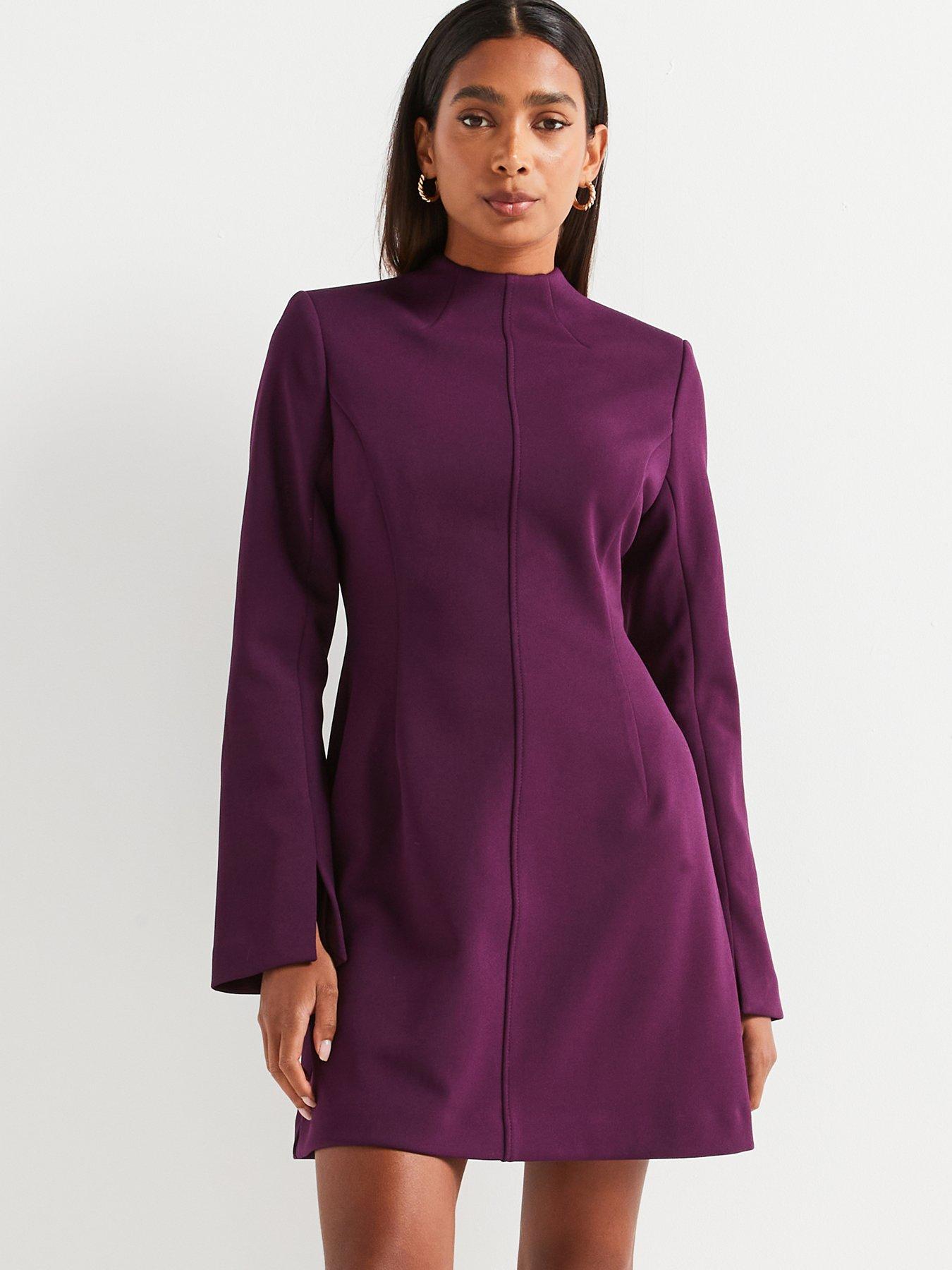 undefined Fit And Flare Mini Dress - Purple