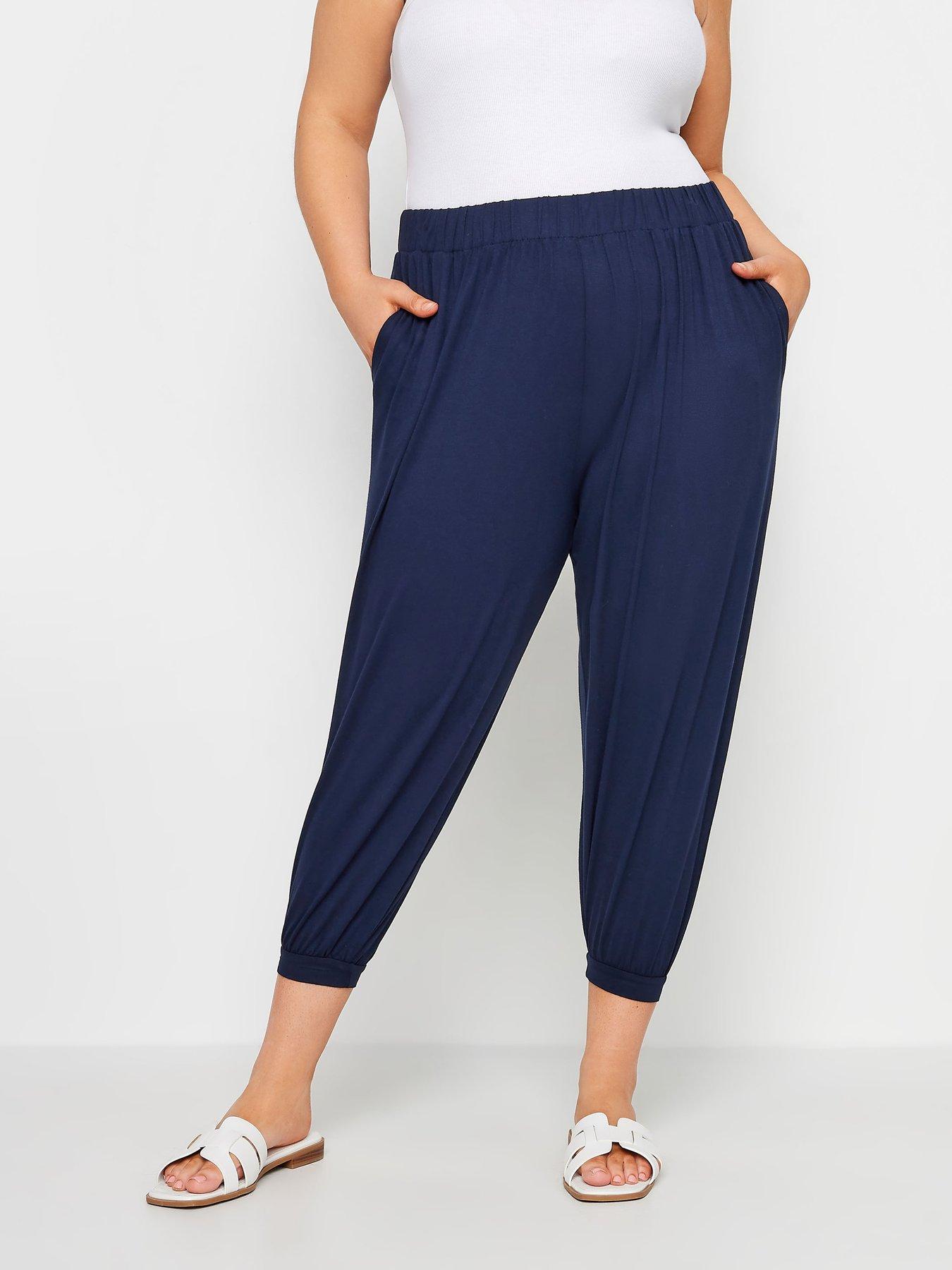 undefined Curve Jersey Crop Harem Navy