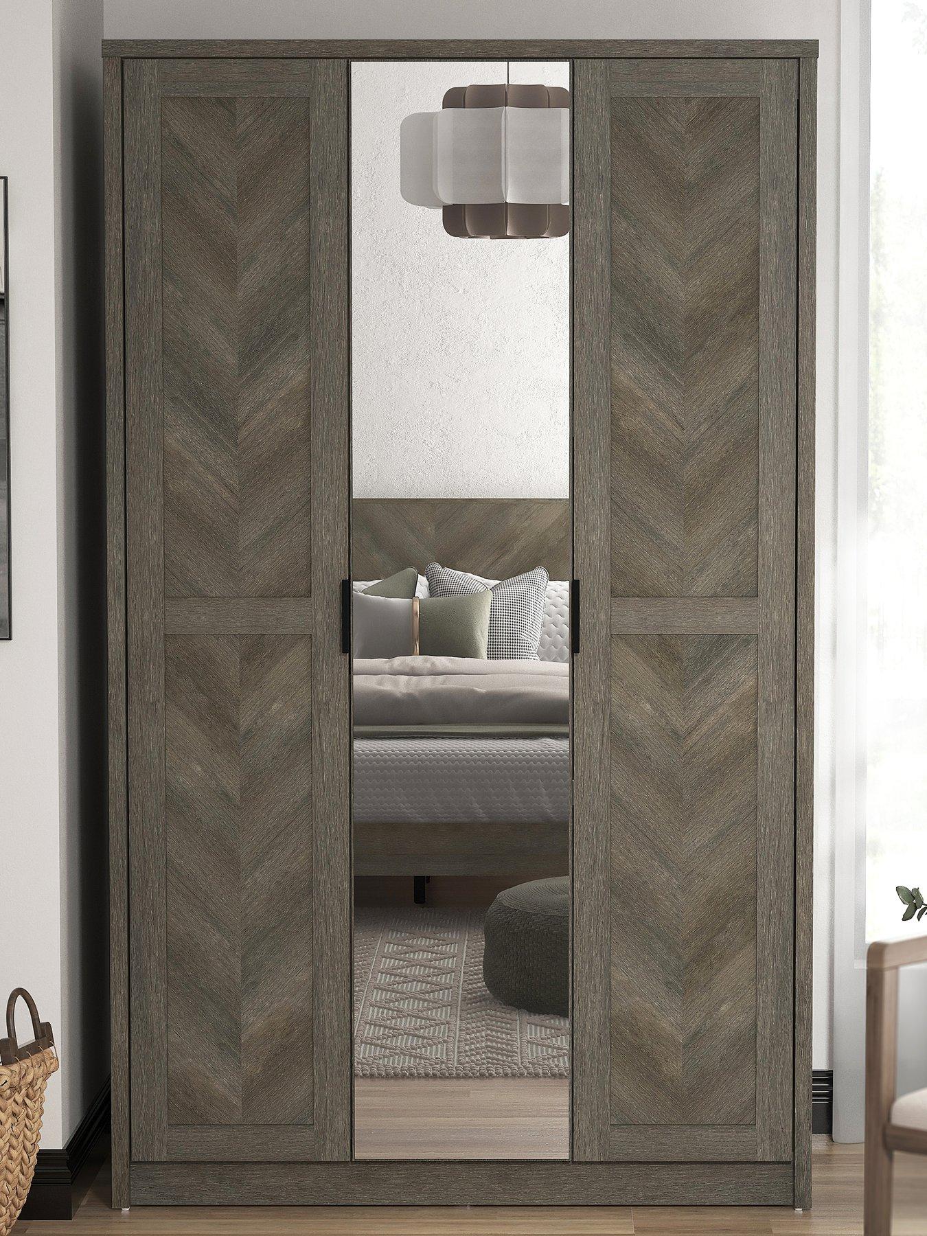  image of very-home-chevry-3-door-mirrored-wardrobe-greynbspoak