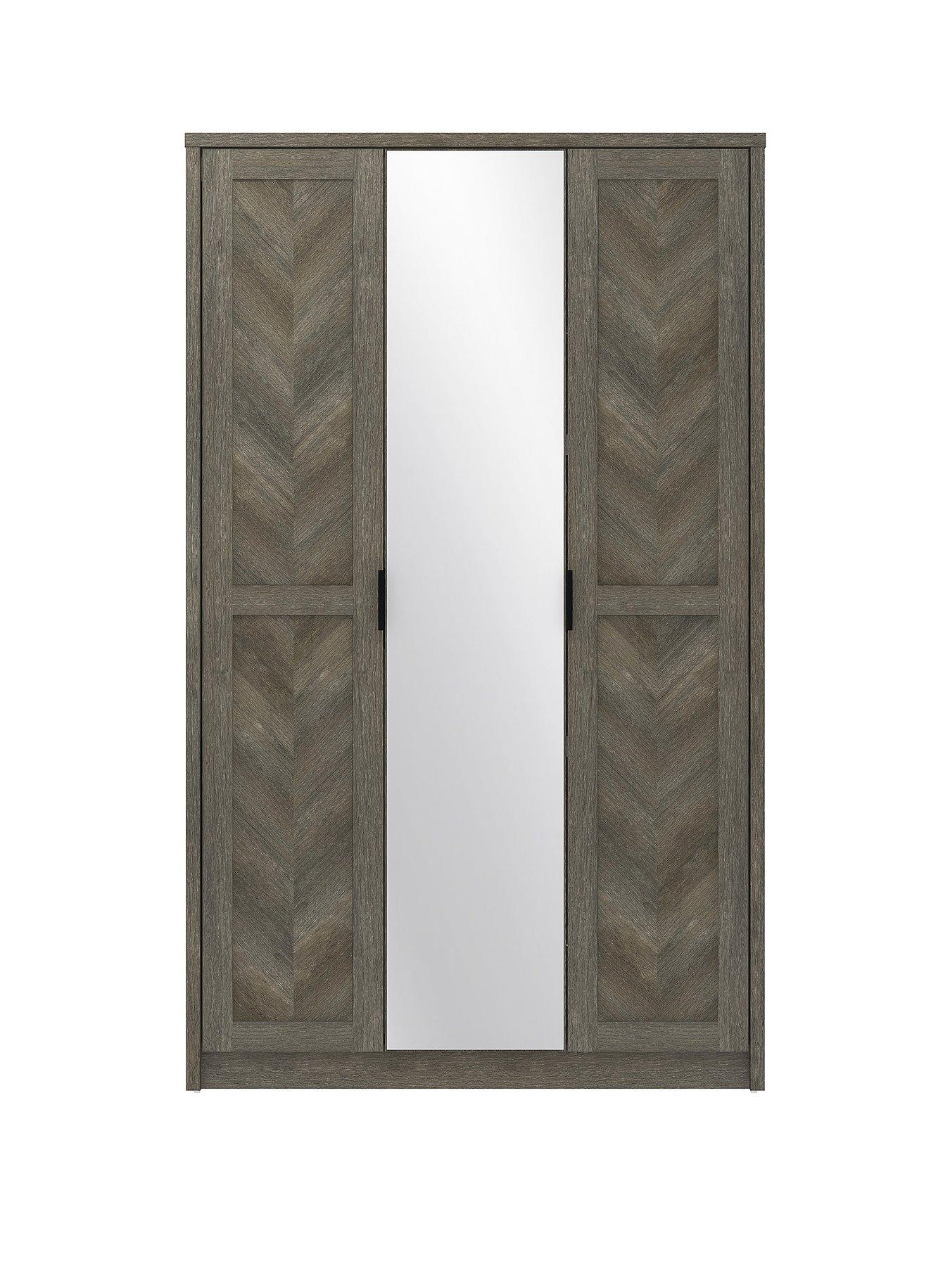  image of very-home-chevry-3-door-mirrored-wardrobe-greynbspoak