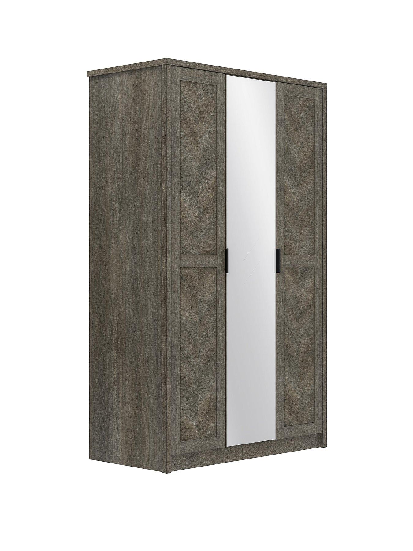  image of very-home-chevry-3-door-mirrored-wardrobe-greynbspoak