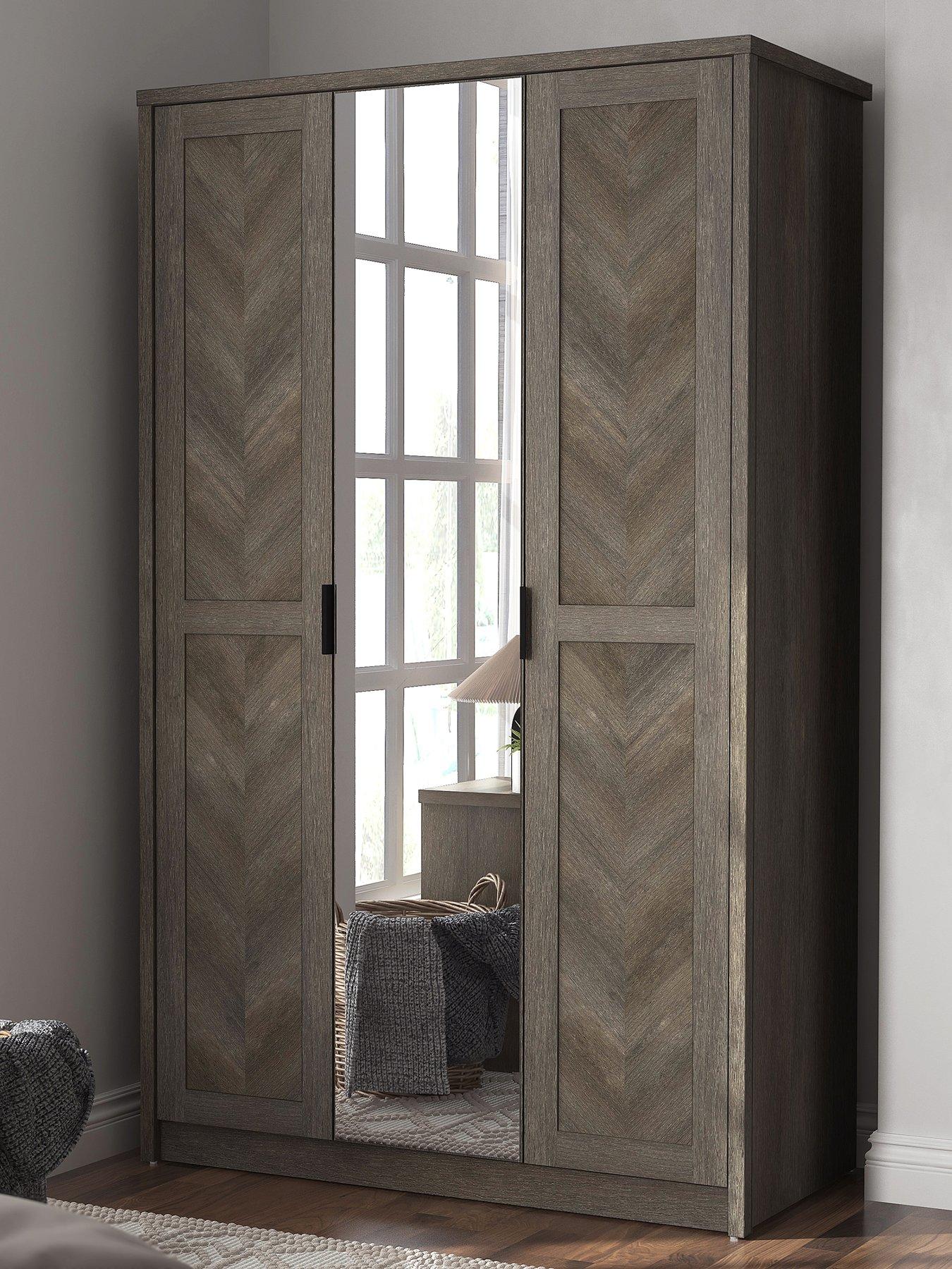  image of very-home-chevry-3-door-mirrored-wardrobe-greynbspoak