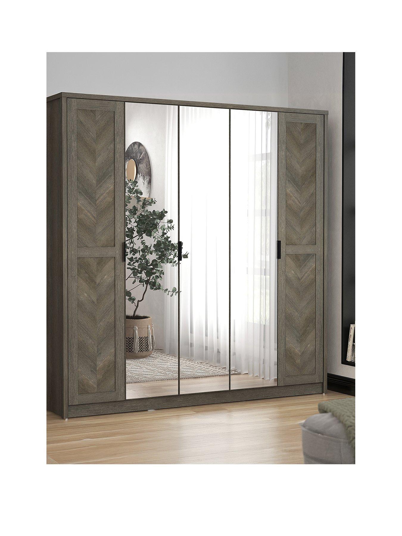 stillFront image of very-home-chevry-5-door-mirrored-wardrobe-greynbspoak
