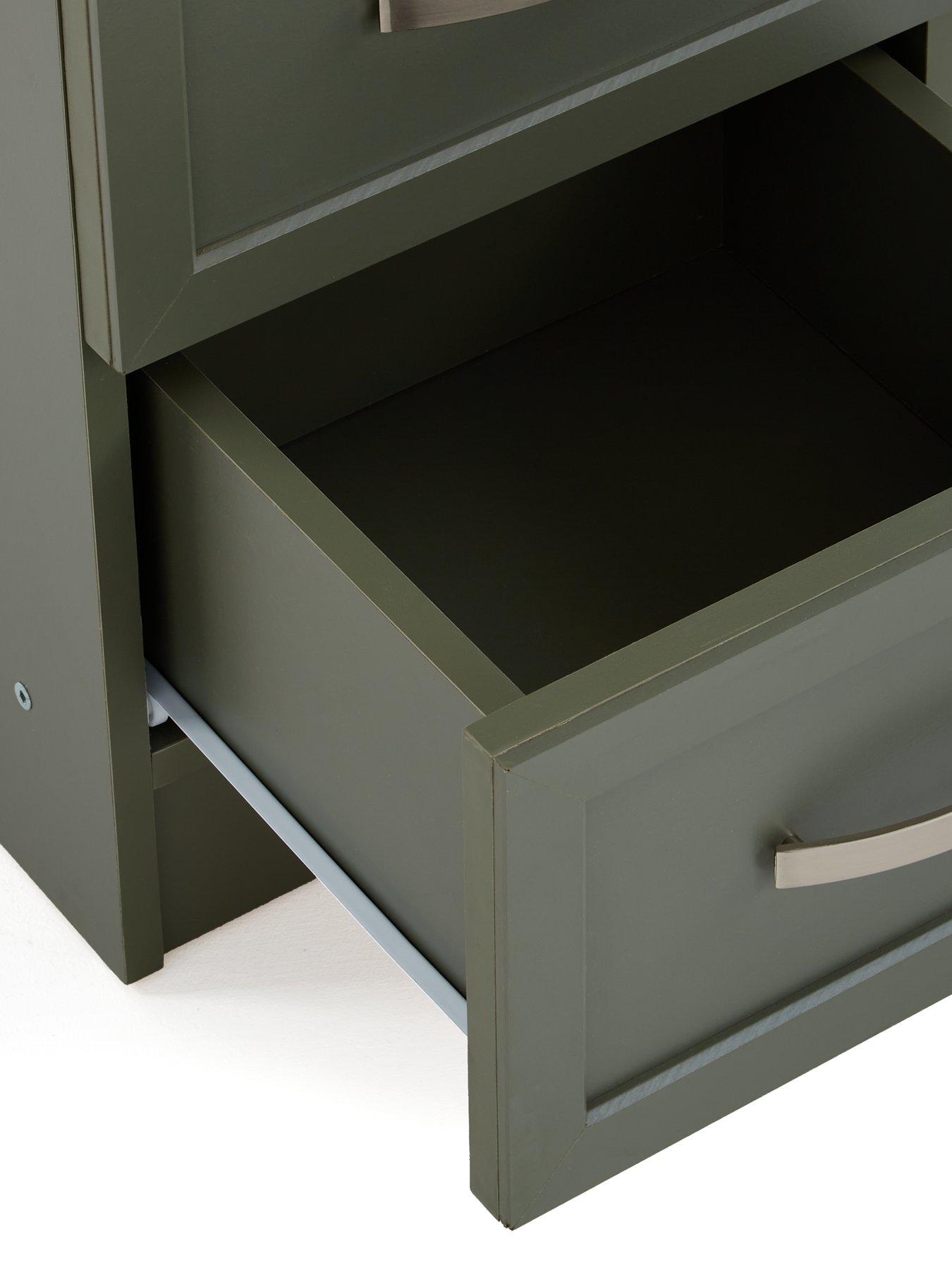 Image 6 of 7 of The Very Collection Camberley 3 Drawer Graduated Bedside Chest - Green