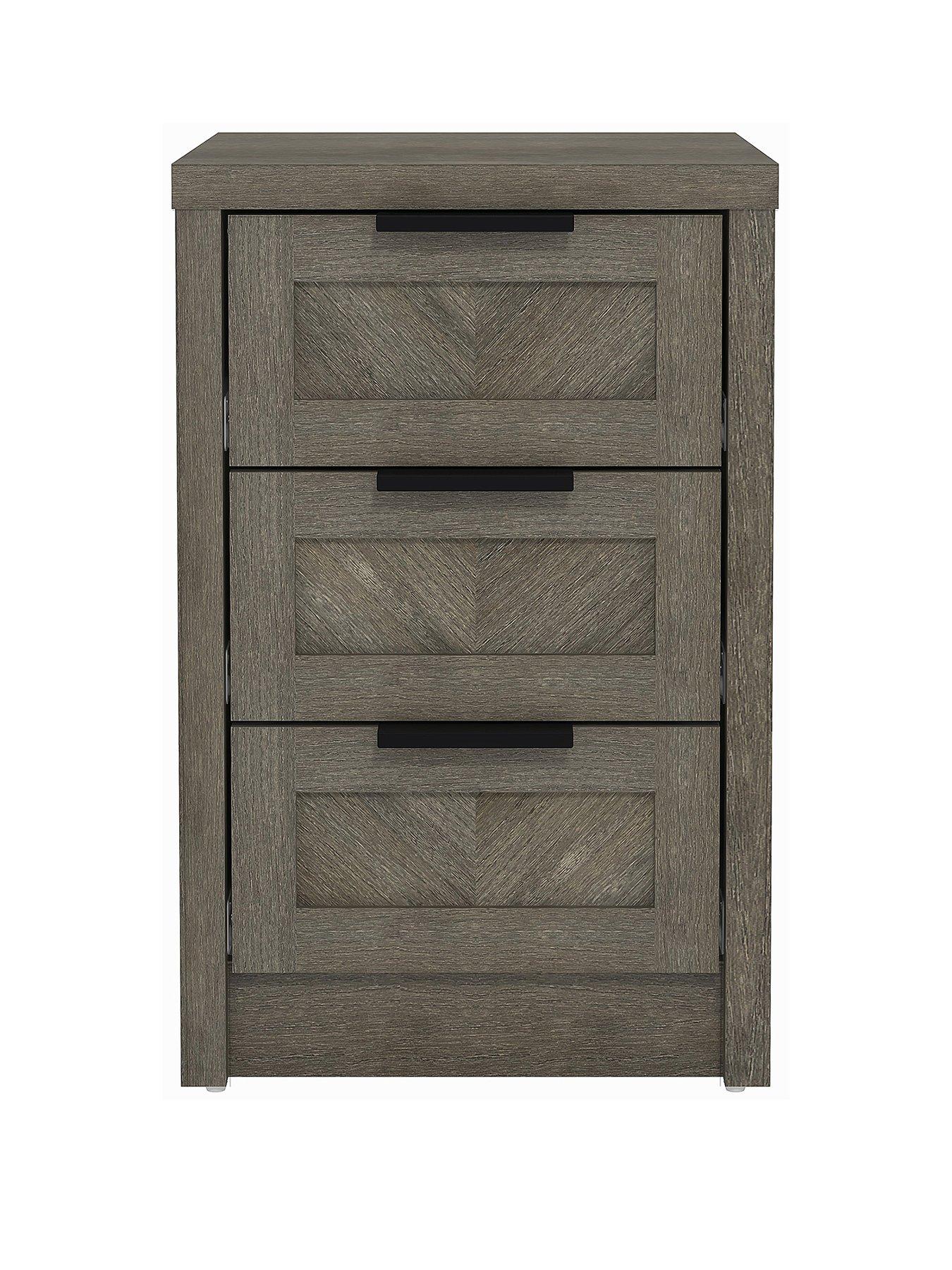  image of very-home-chevry-3-drawer-bedside-chest-greynbspoak
