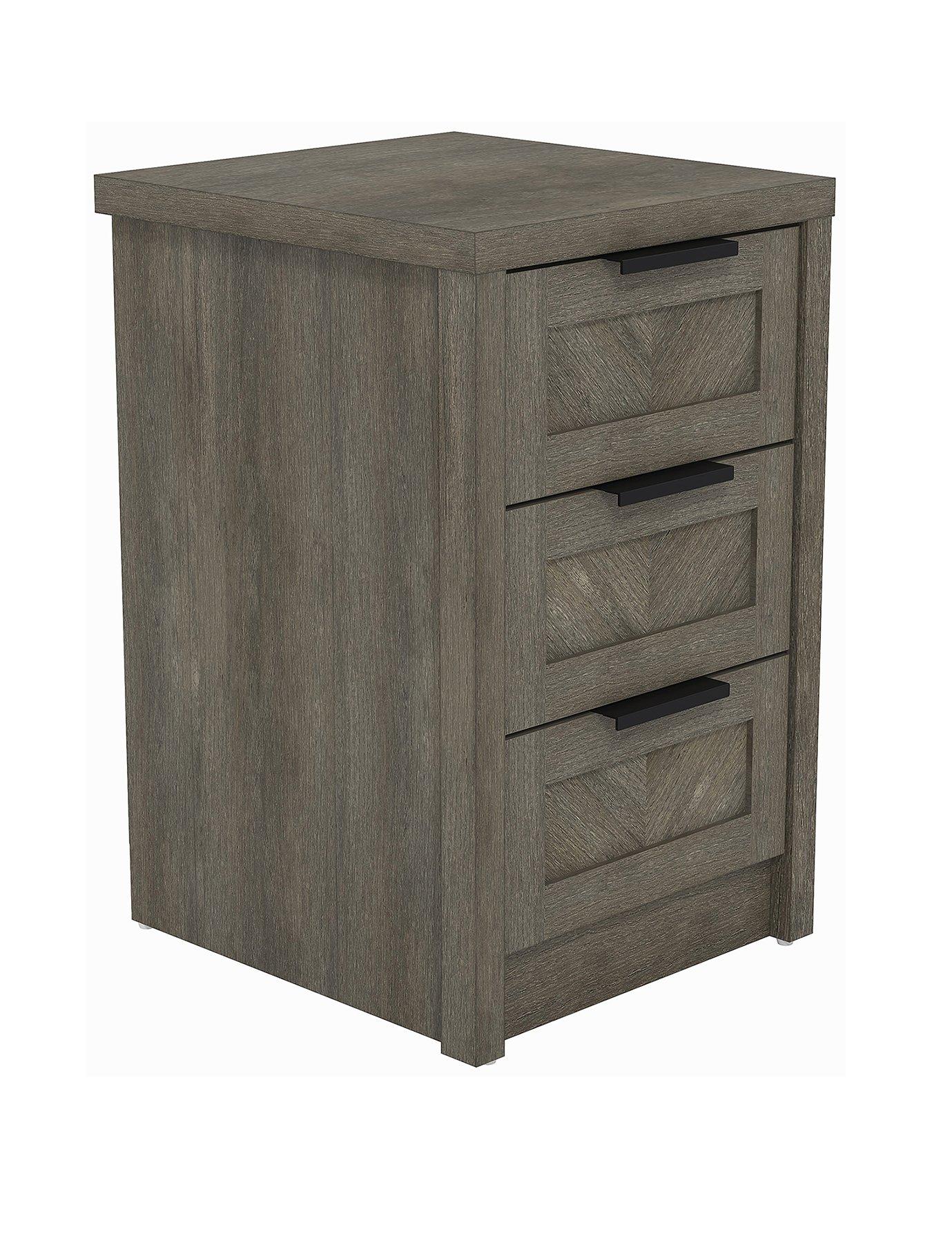  image of very-home-chevry-3-drawer-bedside-chest-greynbspoak