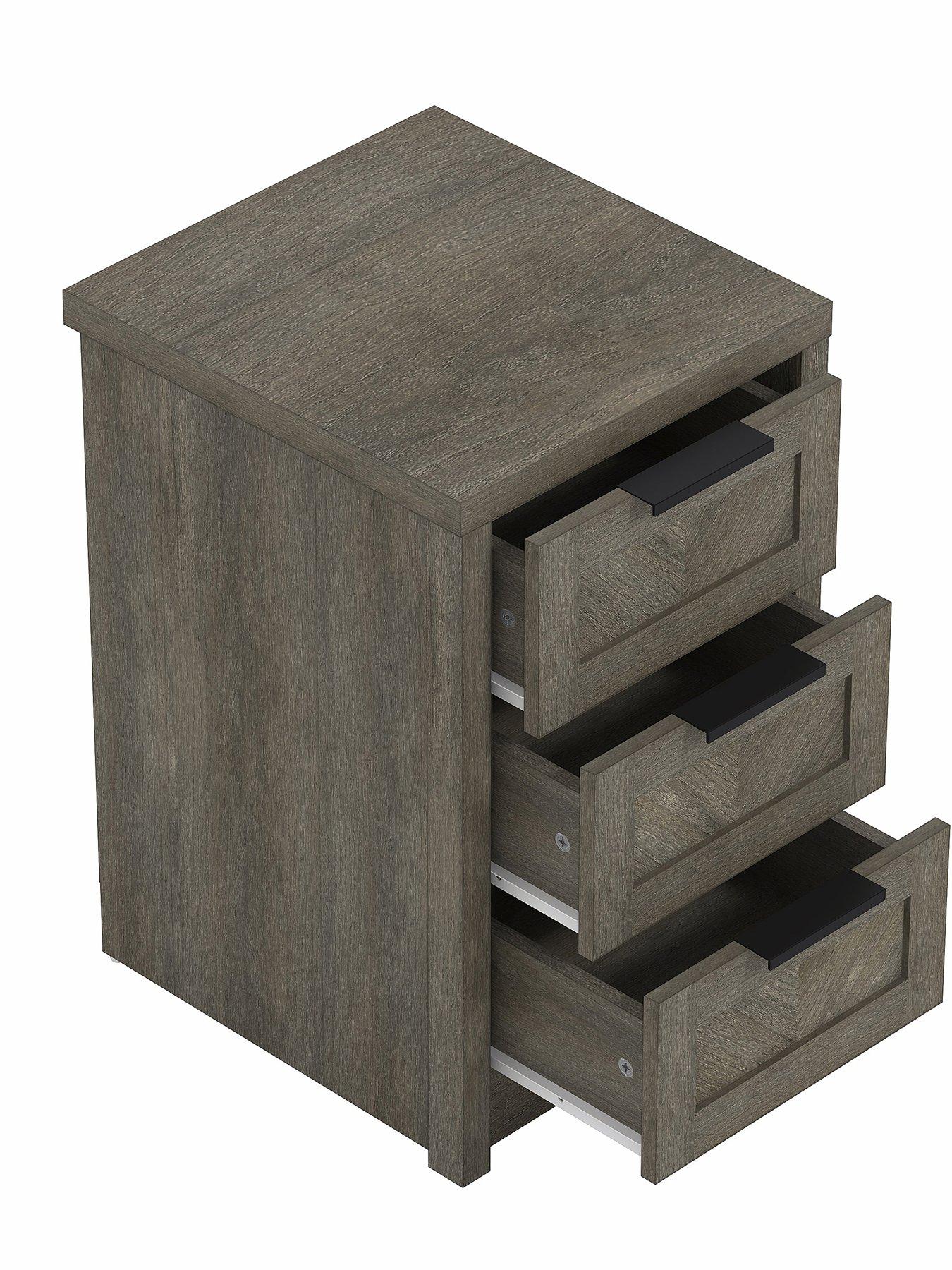  image of very-home-chevry-3-drawer-bedside-chest-greynbspoak